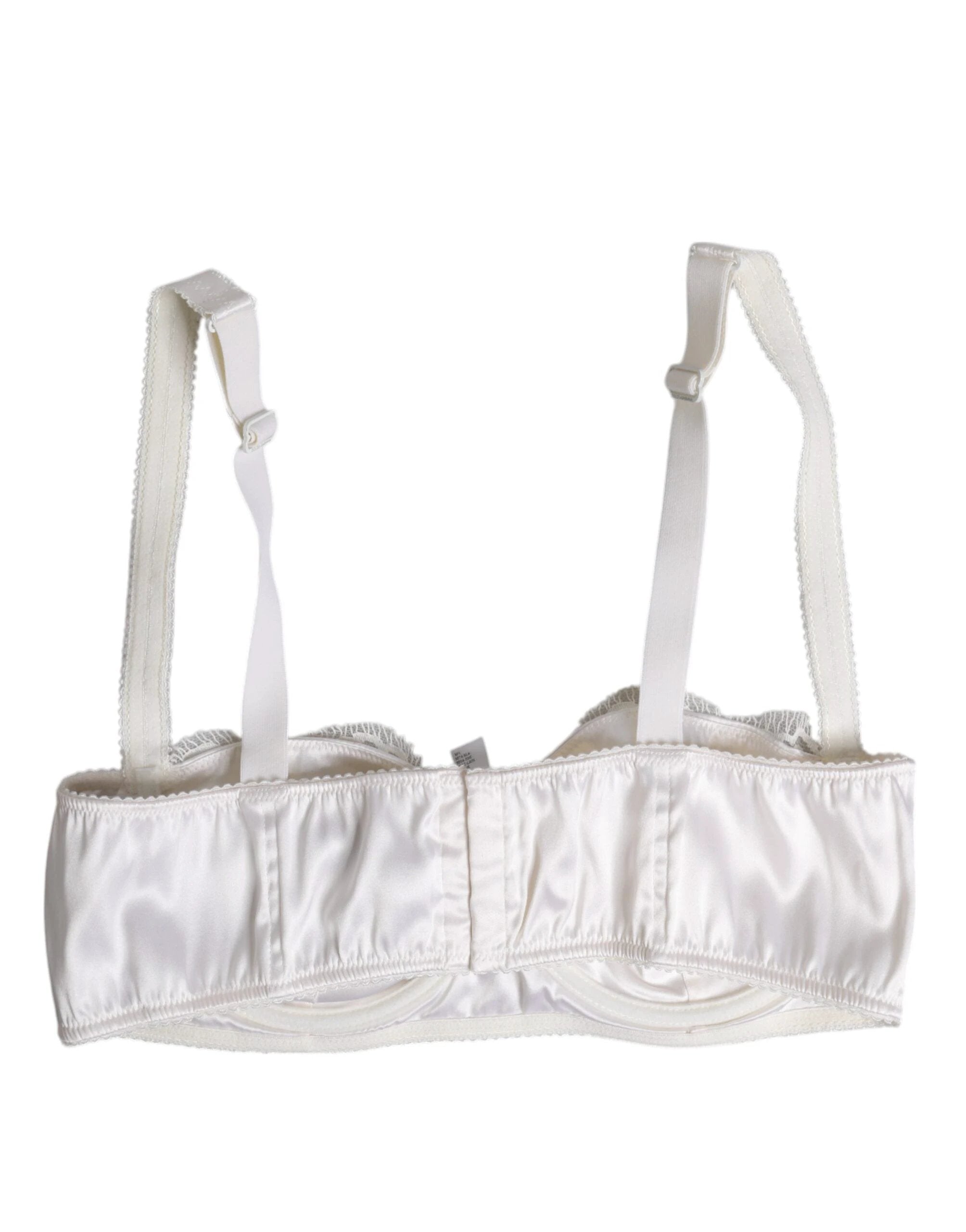 Dolce & Gabbana White Silk Underwired Balconette Bra Underwear by Dolce & Gabbana