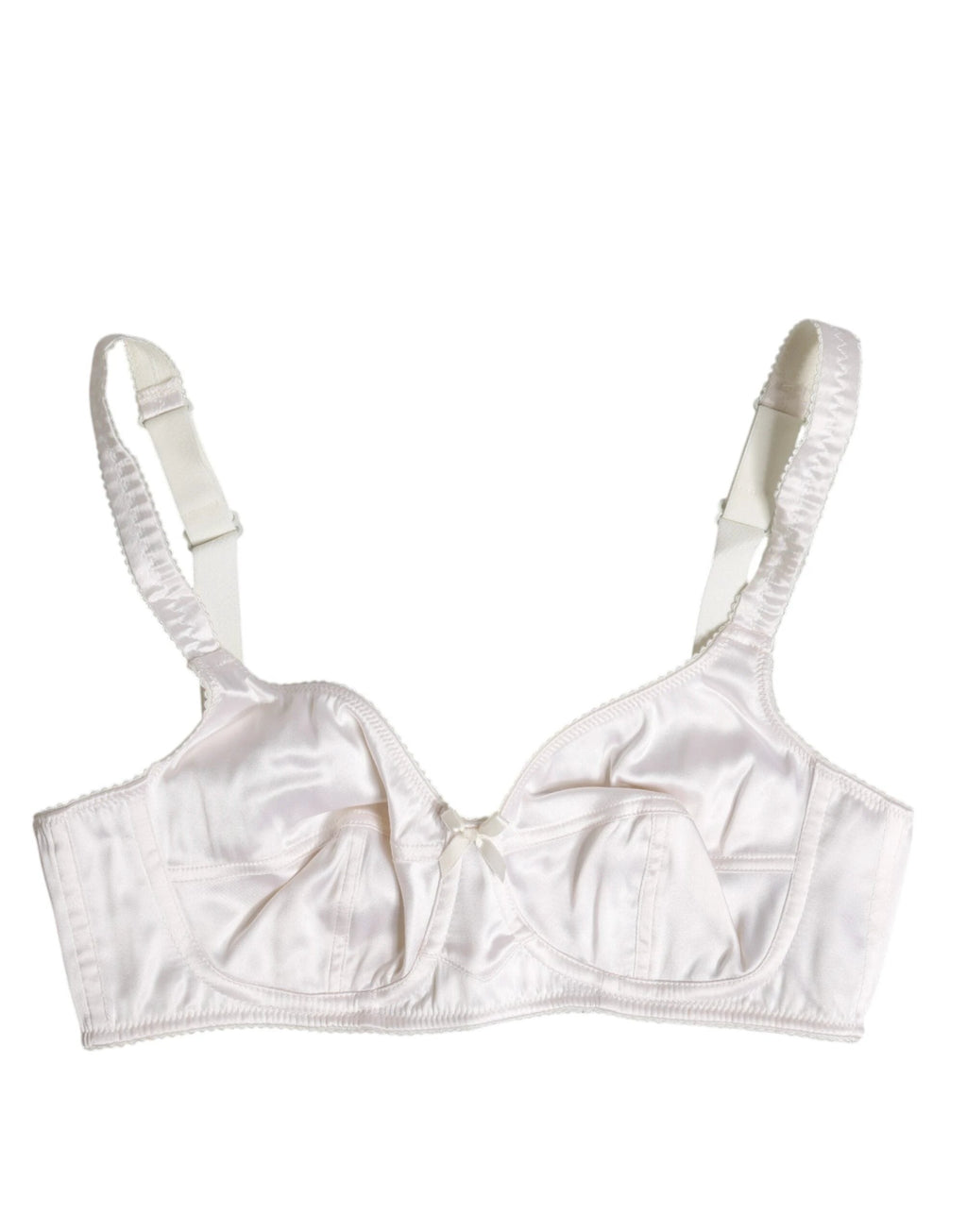 Dolce & Gabbana White Silk Balconette Non Wire Bra Underwear by Dolce & Gabbana