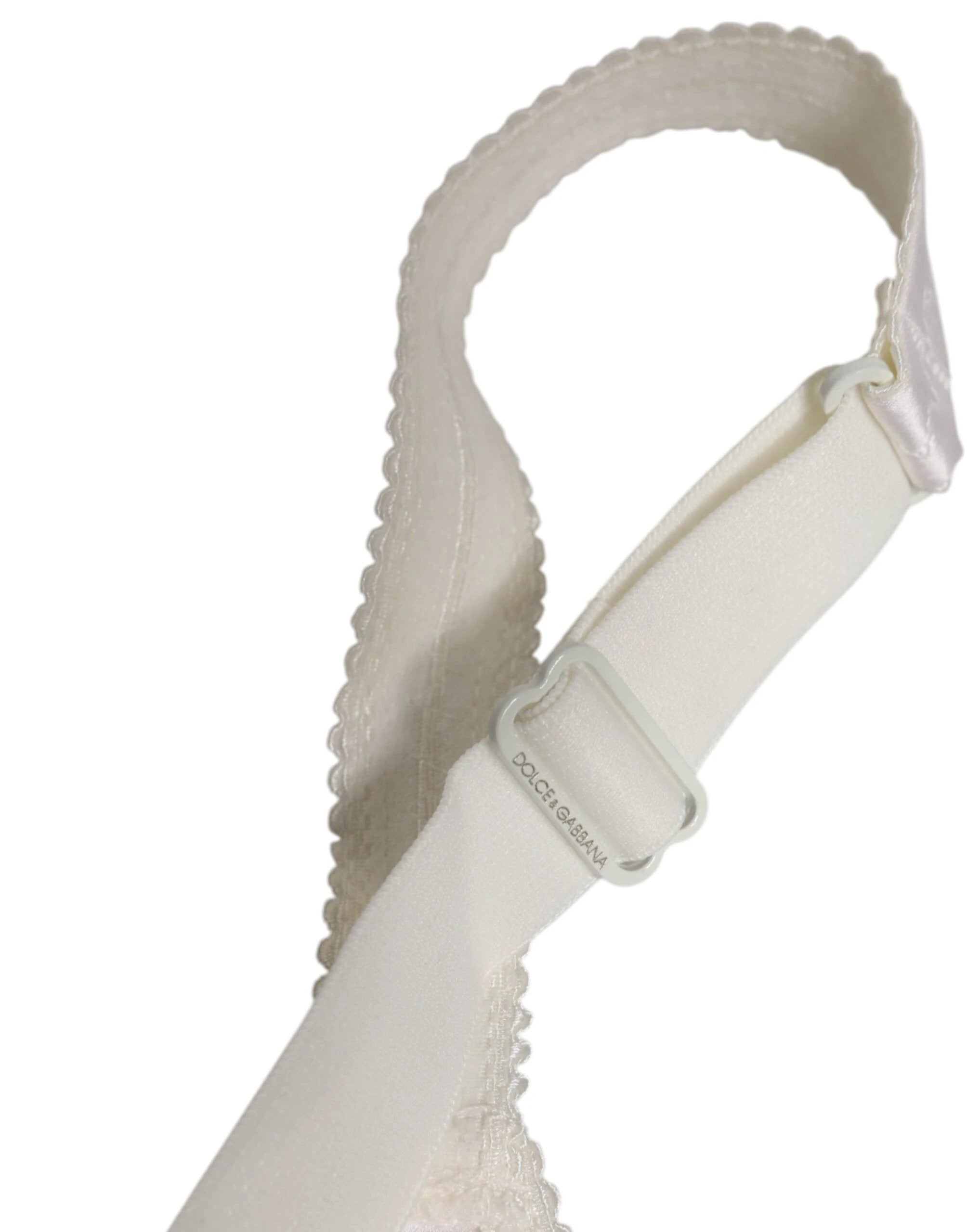 Dolce & Gabbana White Silk Balconette Non Wire Bra Underwear by Dolce & Gabbana