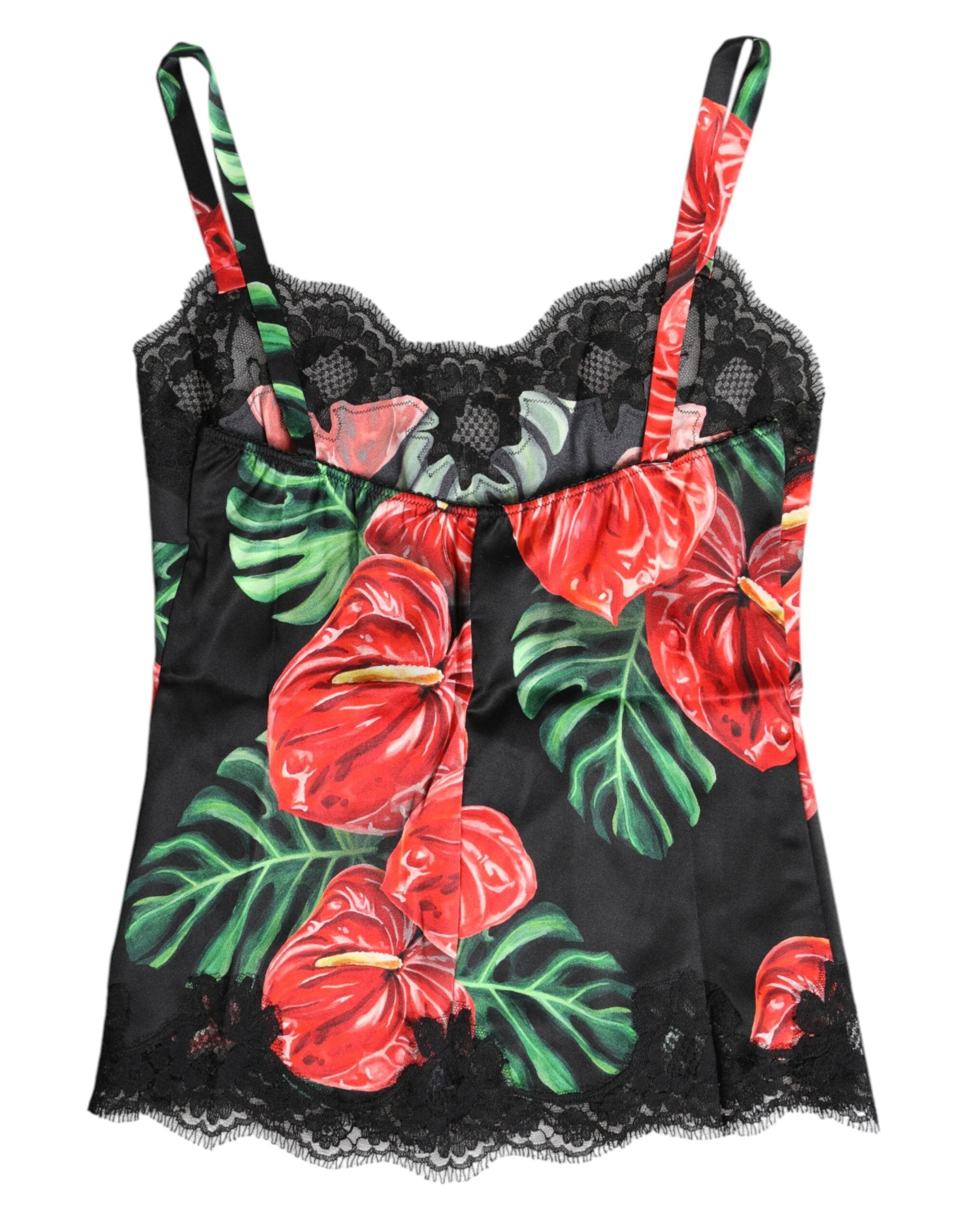Dolce & Gabbana Multicolor Floral Silk Tank Lingerie Underwear by Dolce & Gabbana