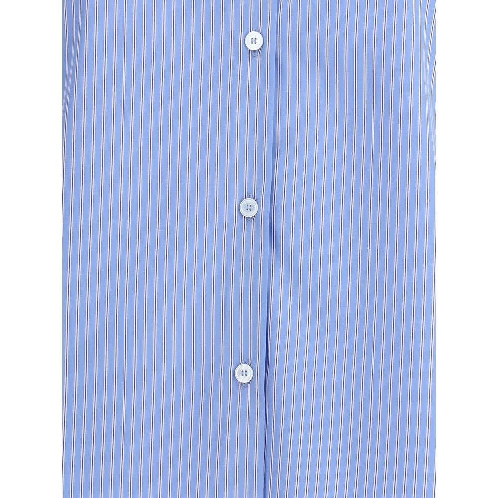 Valentino Blue Cotton Pattern Shirt by Valentino