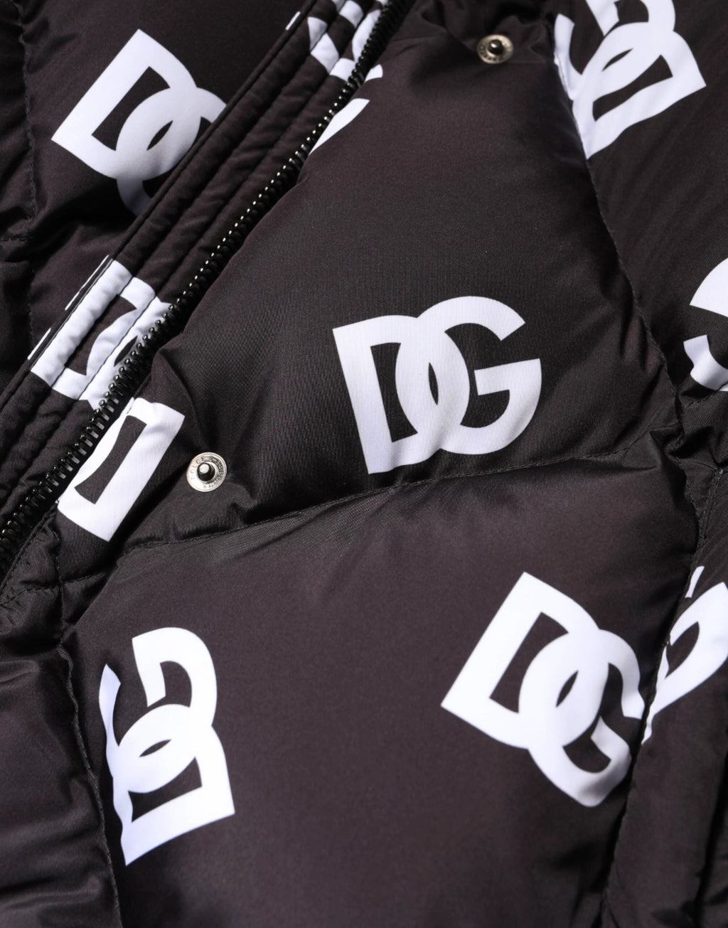 Dolce & Gabbana Black DG Mania Puffer Quilted Long Coat Jacket by Dolce & Gabbana