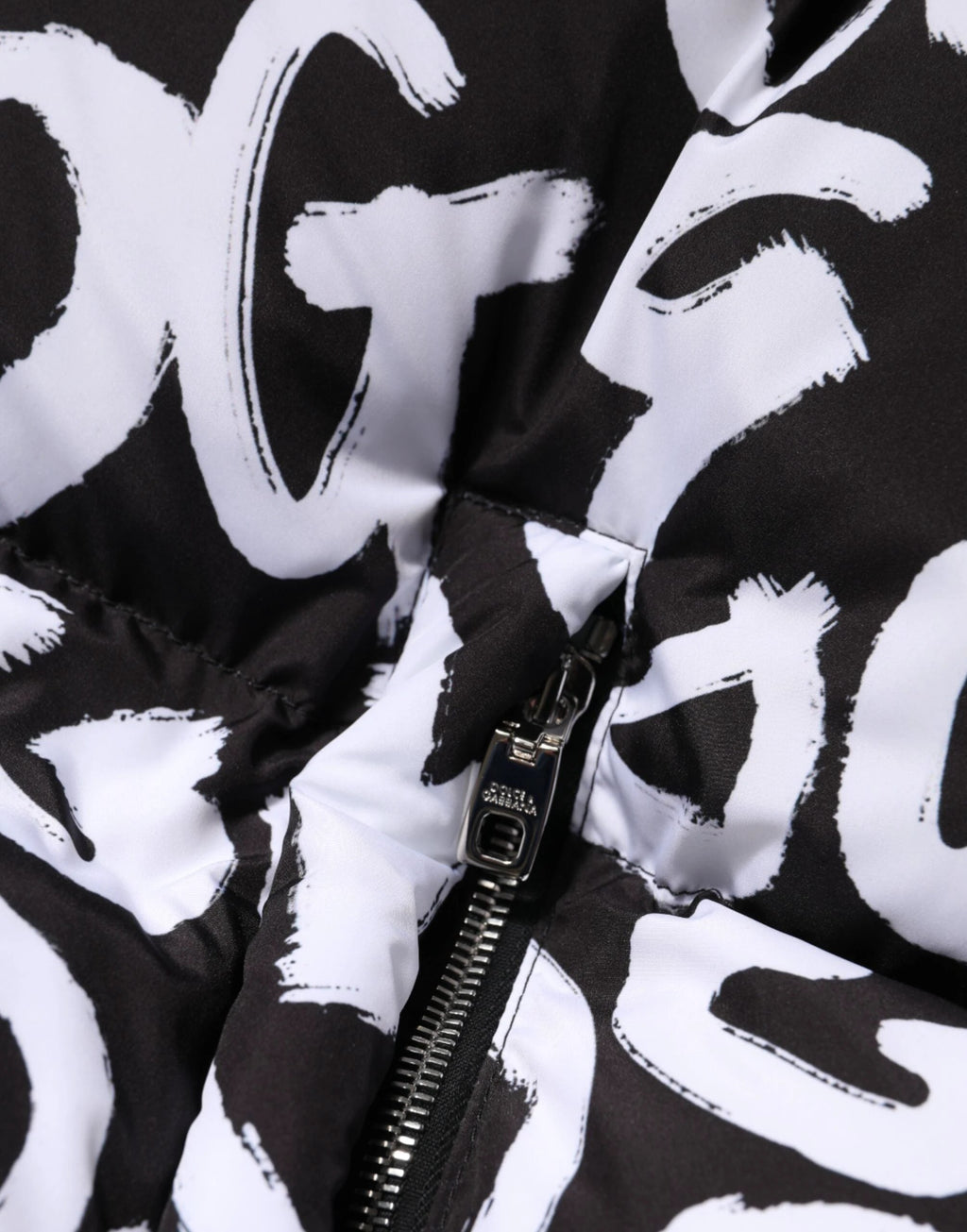Dolce & Gabbana Black White DG Mania Hooded Long Coat Jacket by Dolce & Gabbana