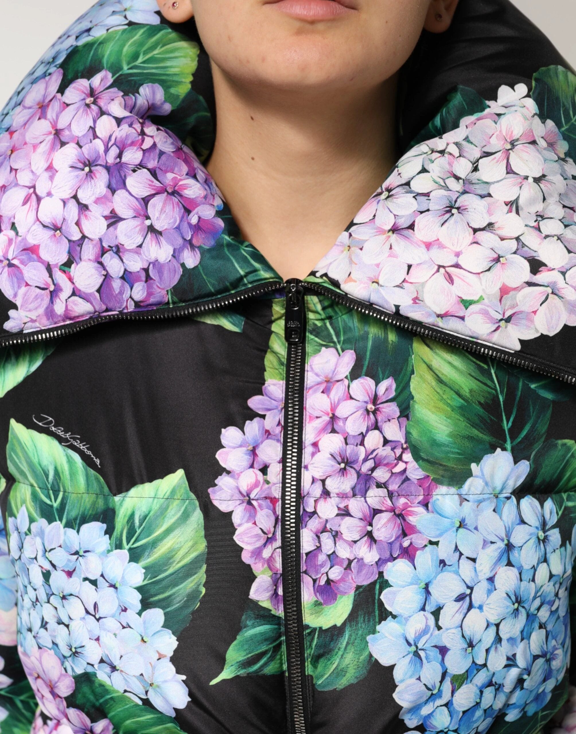 Dolce & Gabbana Multicolor Floral Print Puffer Quilted Jacket by Dolce & Gabbana