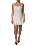 Dolce & Gabbana White Lace Gold DG Logo Silk Dress Sleepwear by Dolce & Gabbana