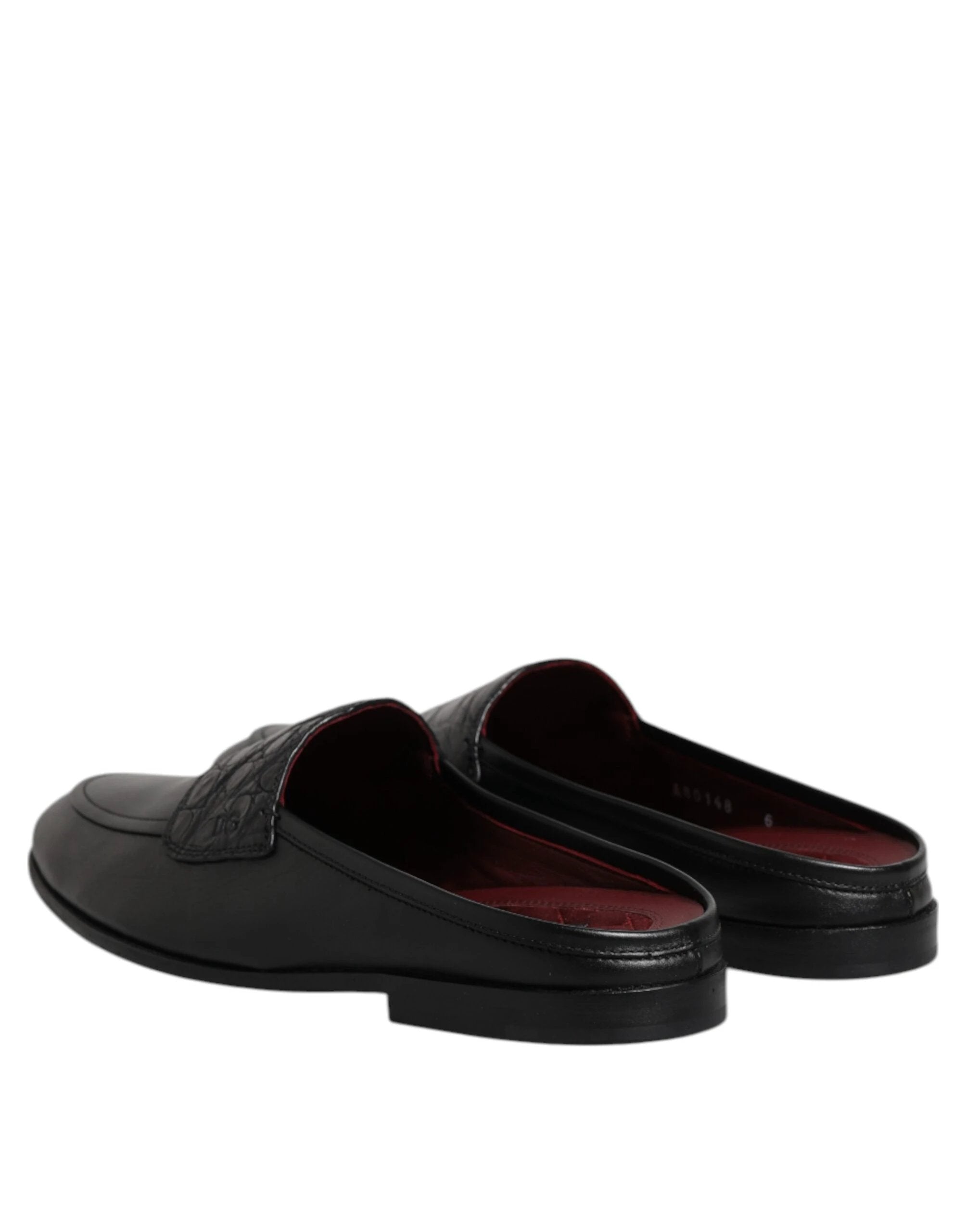 Dolce & Gabbana Black Calfskin Leather Slip On Loafers Shoes by Dolce & Gabbana