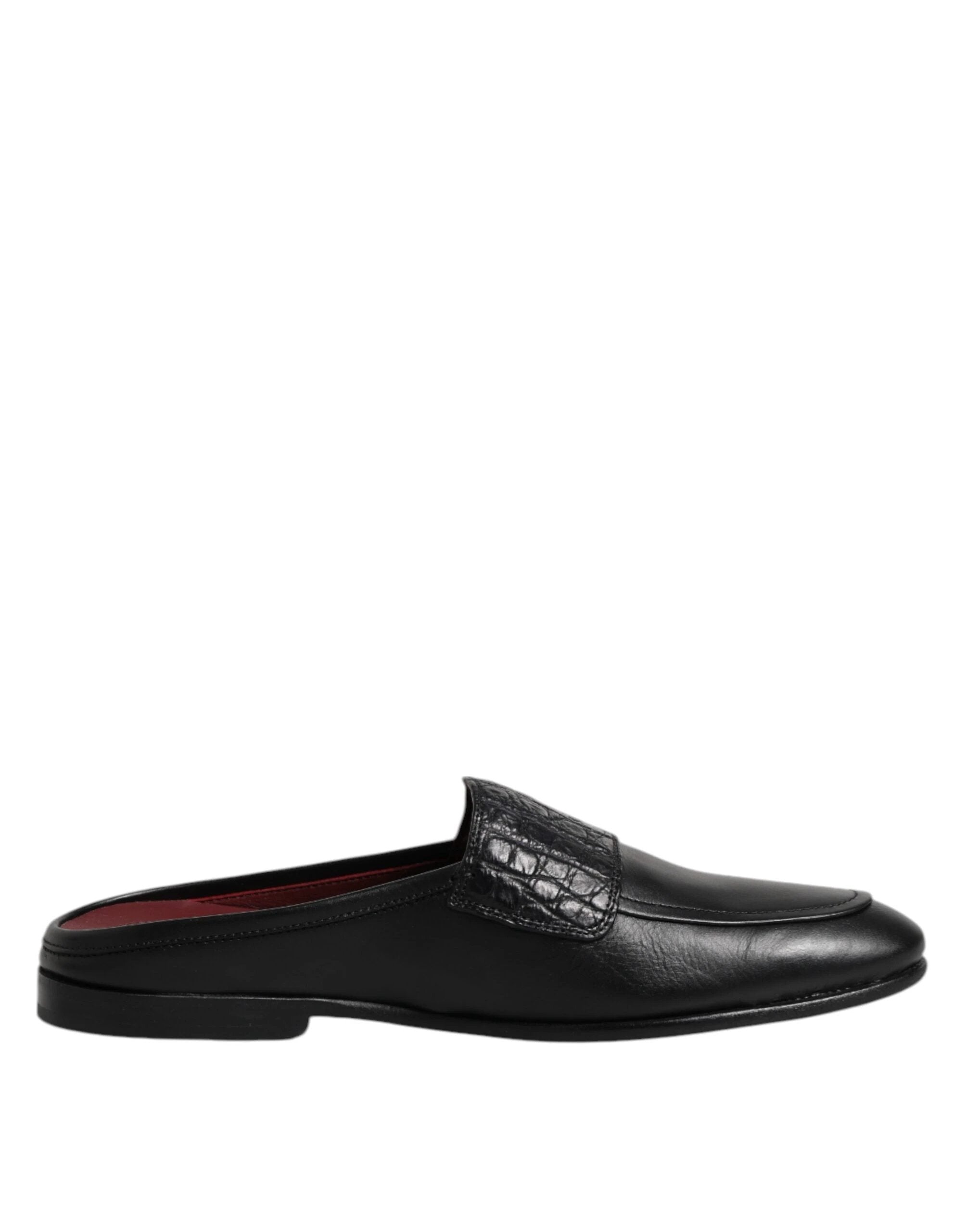 Dolce & Gabbana Black Calfskin Leather Slip On Loafers Shoes by Dolce & Gabbana