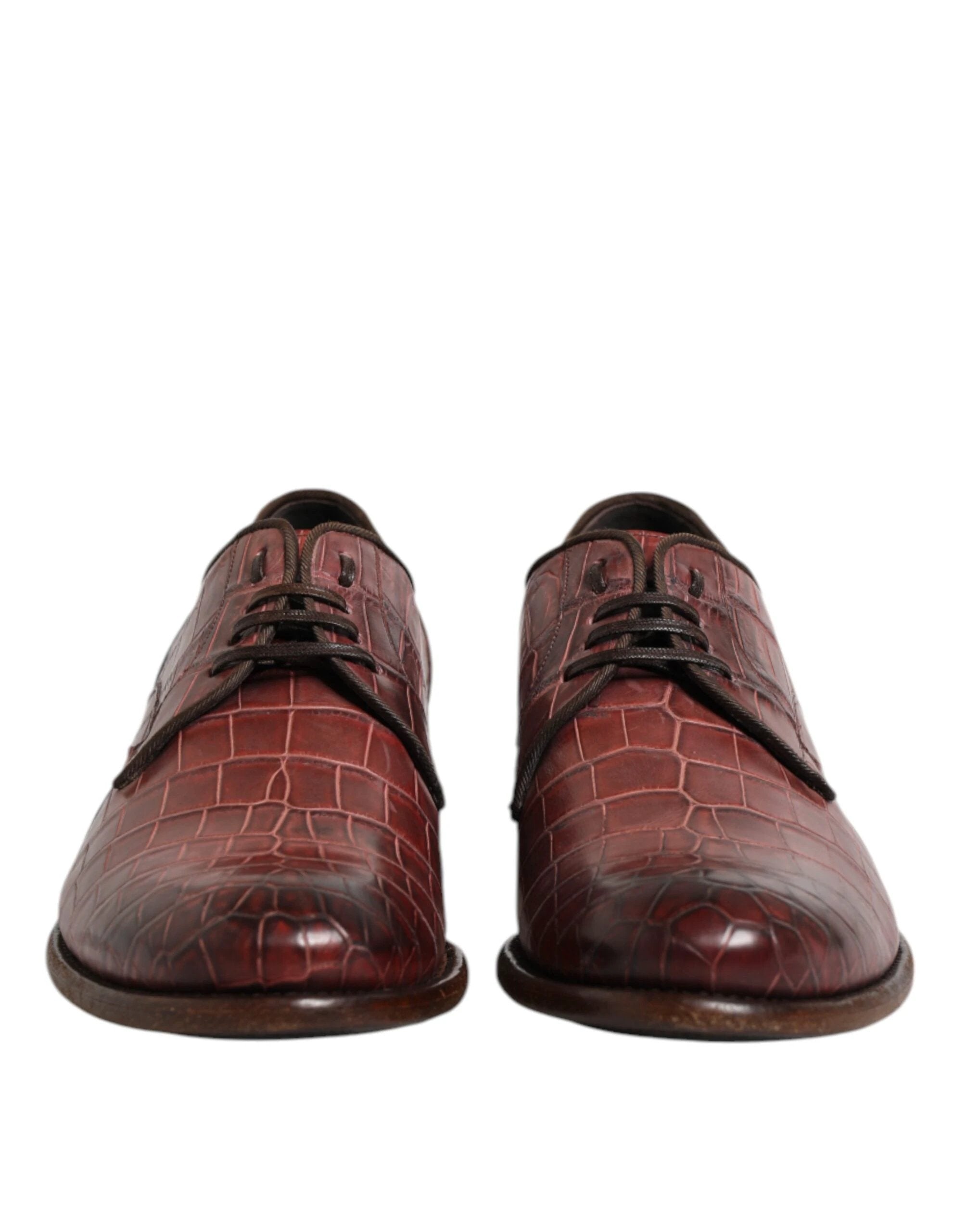 Dolce & Gabbana Burgundy Leather Lace Up Derby Dress Shoes by Dolce & Gabbana