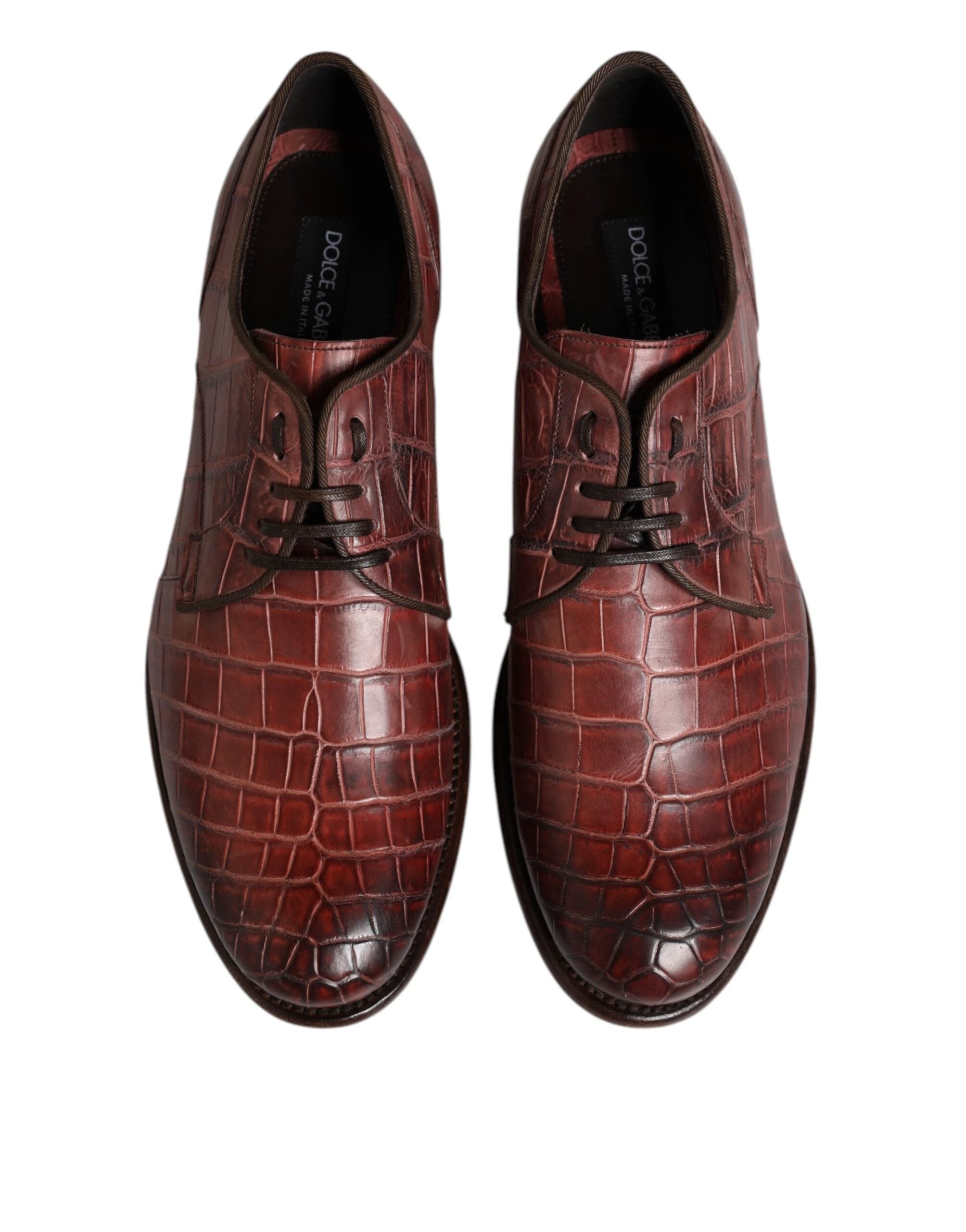 Dolce & Gabbana Burgundy Leather Lace Up Derby Dress Shoes by Dolce & Gabbana