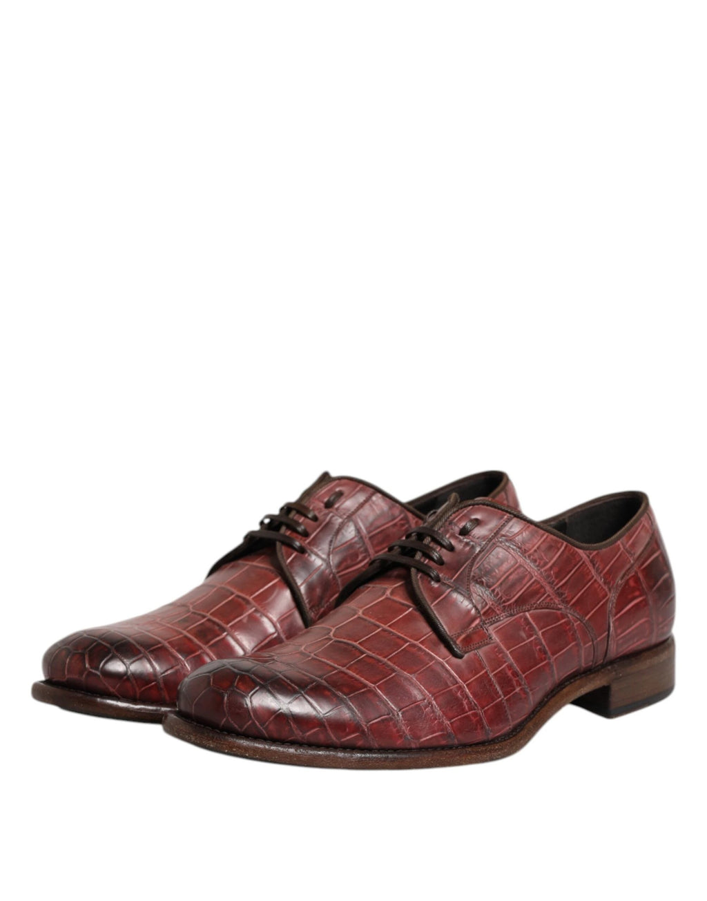 Dolce & Gabbana Burgundy Leather Lace Up Derby Dress Shoes by Dolce & Gabbana