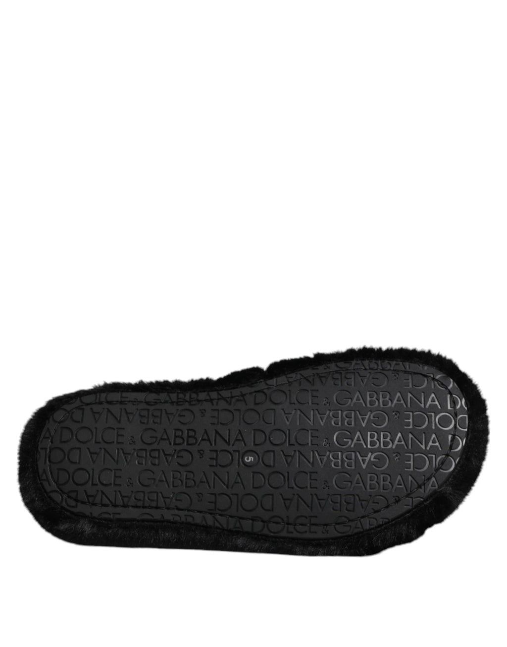Dolce & Gabbana Black Polyester Velvet Slides Slipper Shoes by Dolce & Gabbana