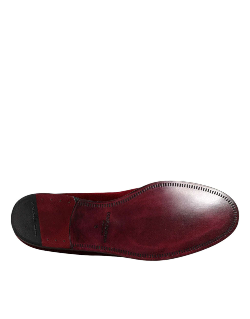 Dolce & Gabbana Red Cotton Velvet Slip On Loafers Formal Shoes by Dolce & Gabbana