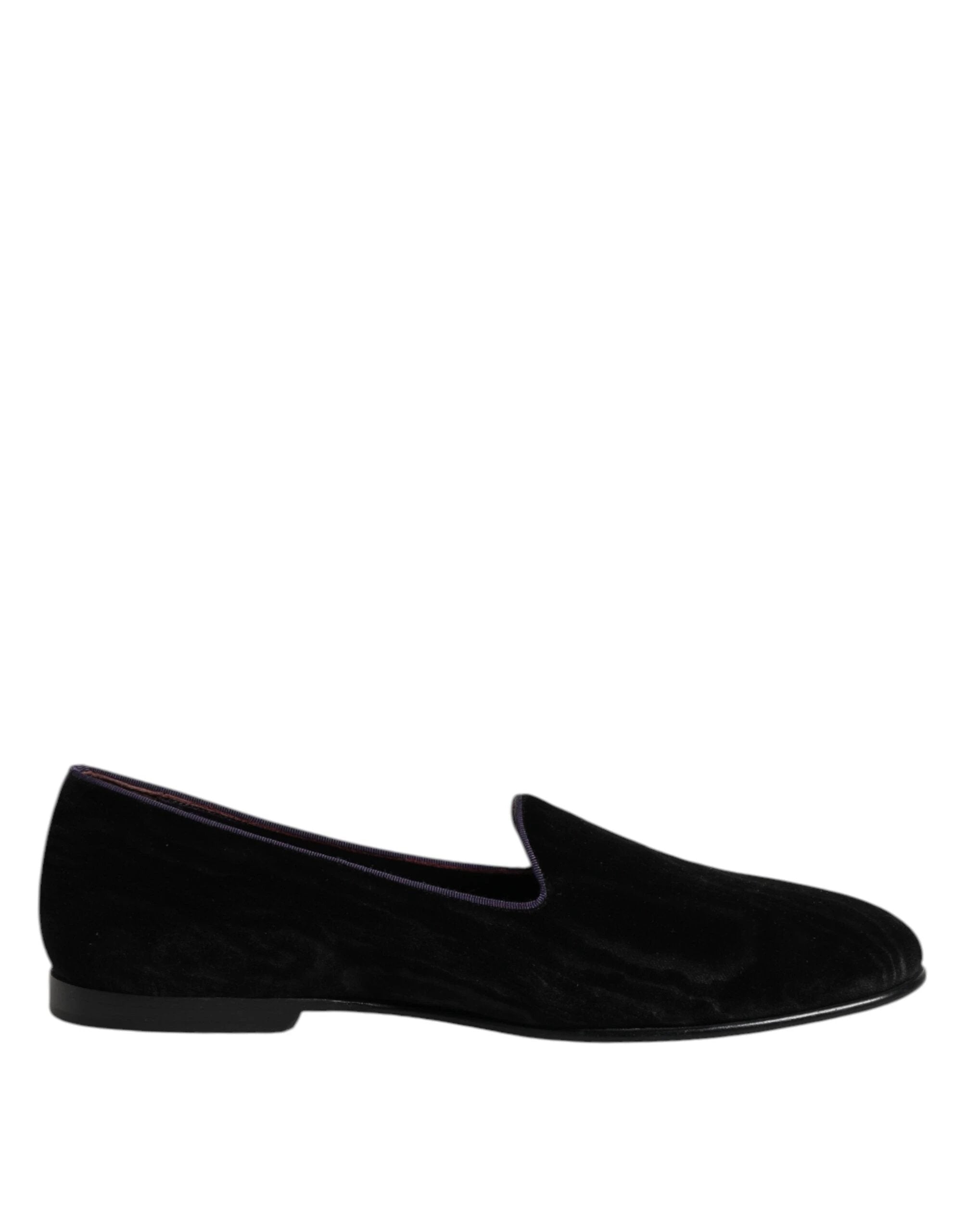 Dolce & Gabbana Black DG Crown Embroidery Loafers Slip On Shoes by Dolce & Gabbana
