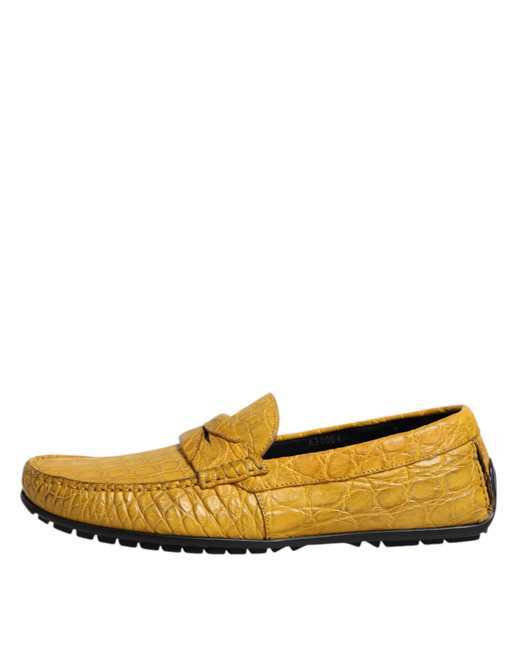 Dolce & Gabbana Yellow Exotic Leather Loafers Slip On Shoes by Dolce & Gabbana