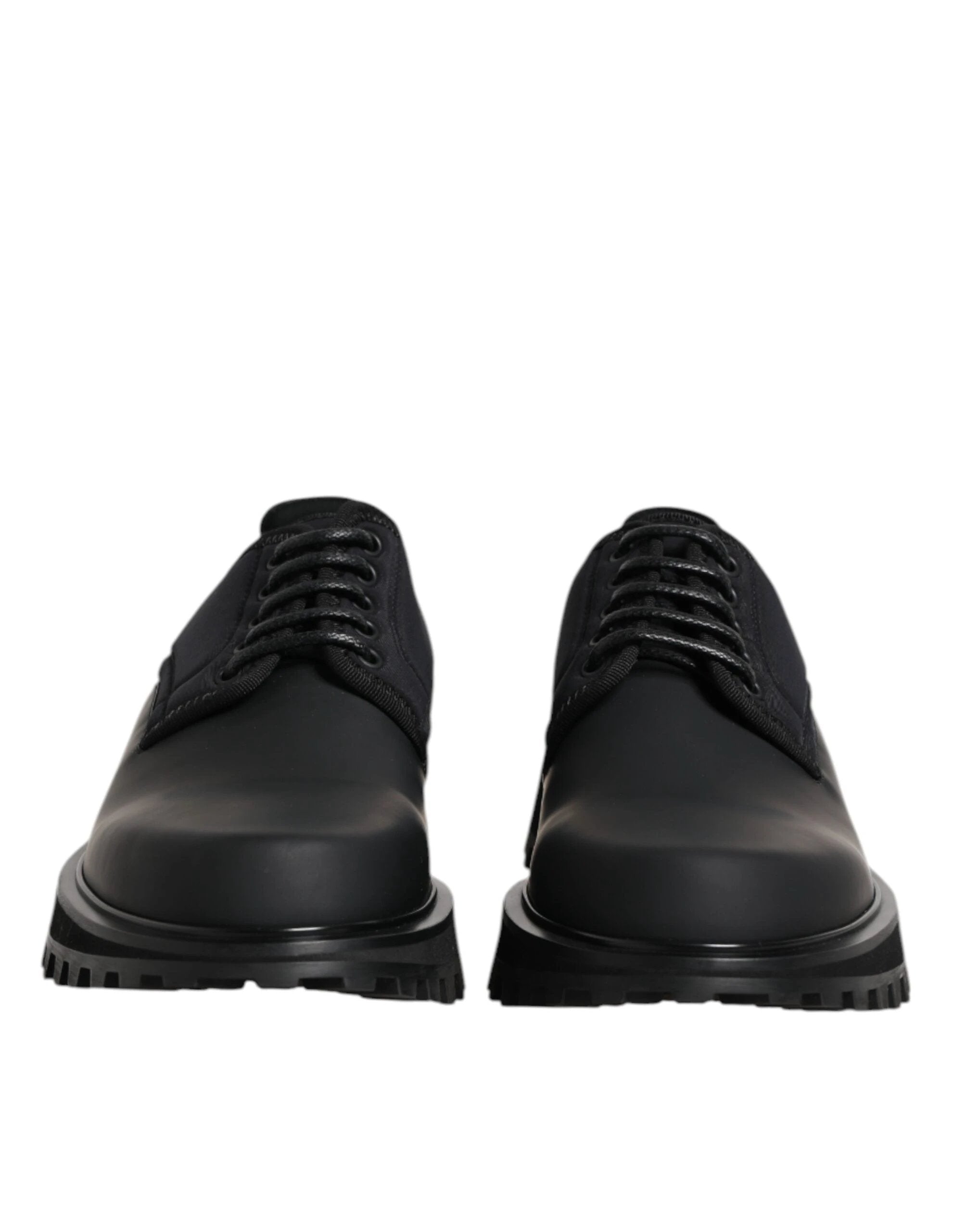 Dolce & Gabbana Black Leather Lace Up Trekking Dress Shoes by Dolce & Gabbana