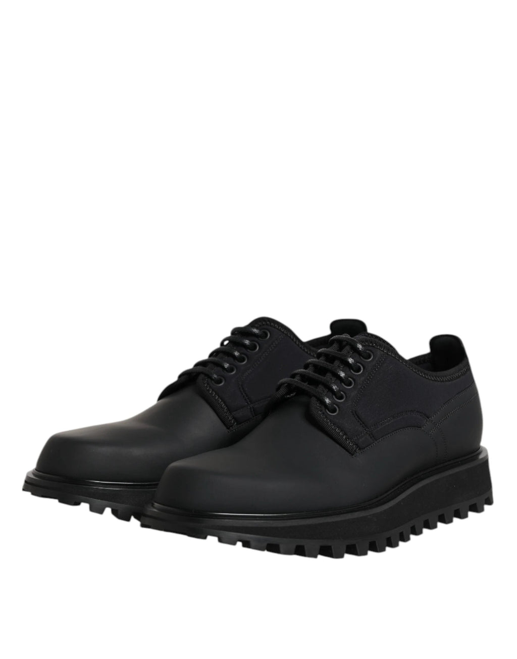 Dolce & Gabbana Black Leather Lace Up Trekking Dress Shoes by Dolce & Gabbana
