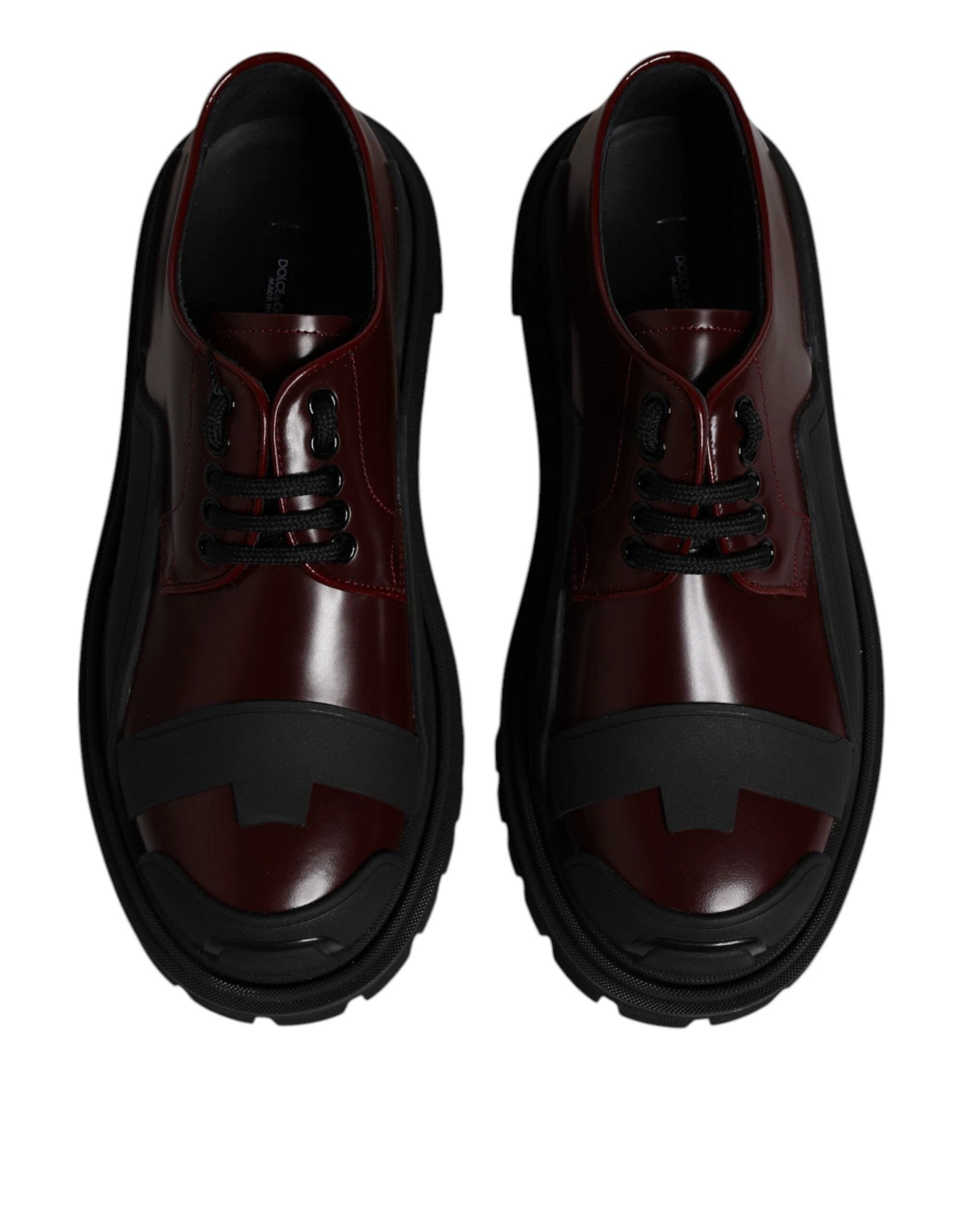 Dolce & Gabbana Red Leather Lace Up Trekking Dress Shoes by Dolce & Gabbana