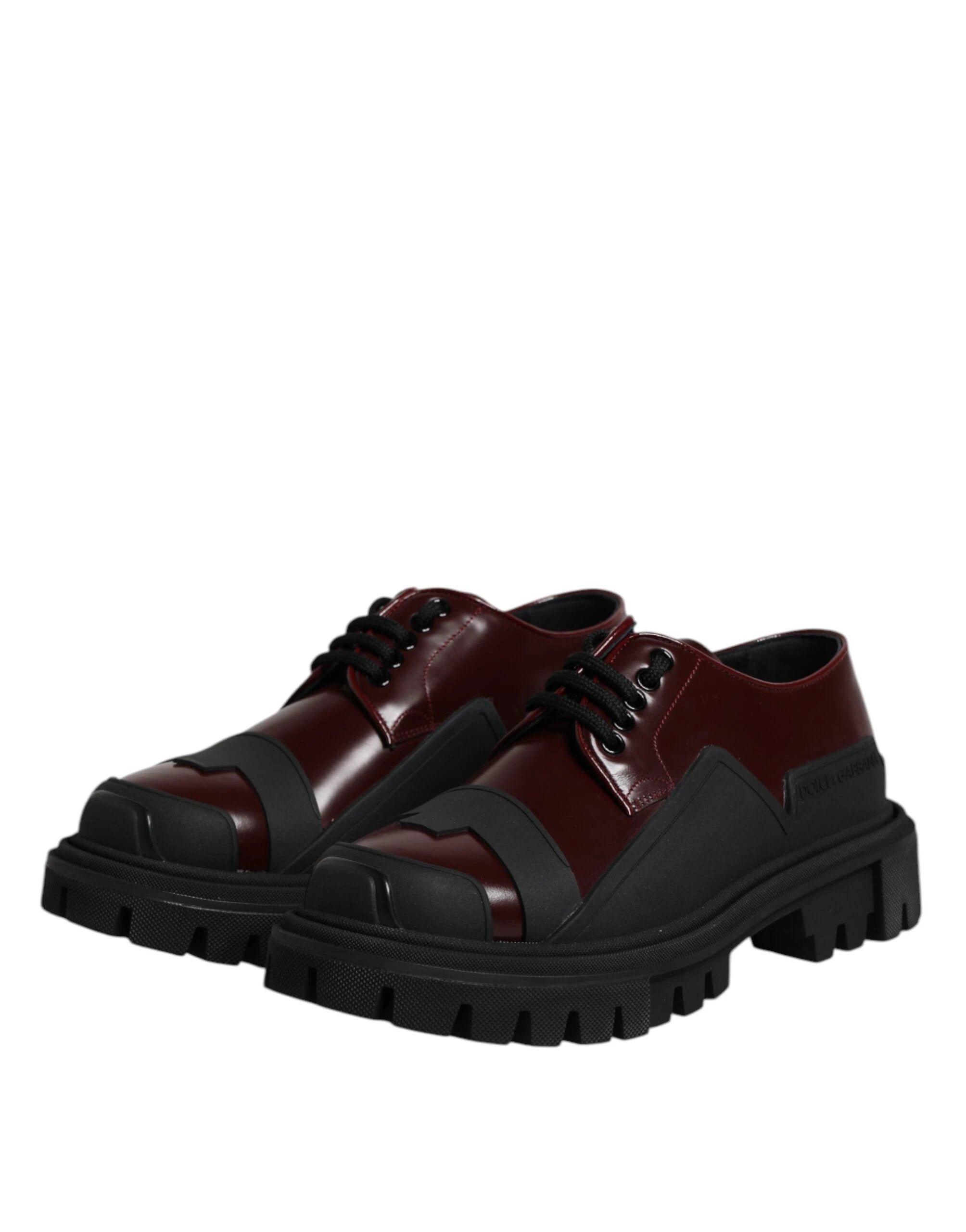 Dolce & Gabbana Red Leather Lace Up Trekking Dress Shoes by Dolce & Gabbana