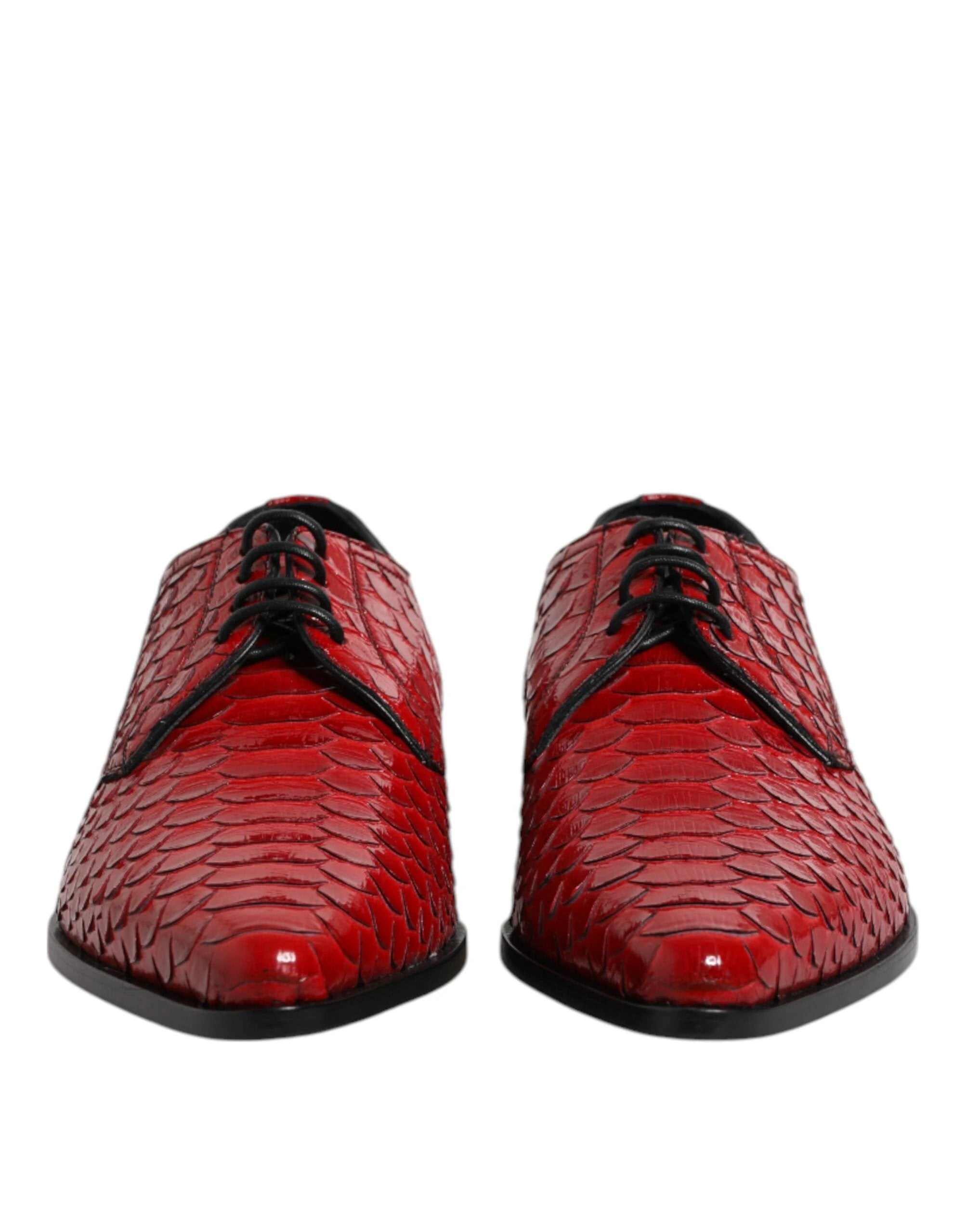 Dolce & Gabbana Red Exotic Leather Lace Up Dress Derby Shoes by Dolce & Gabbana