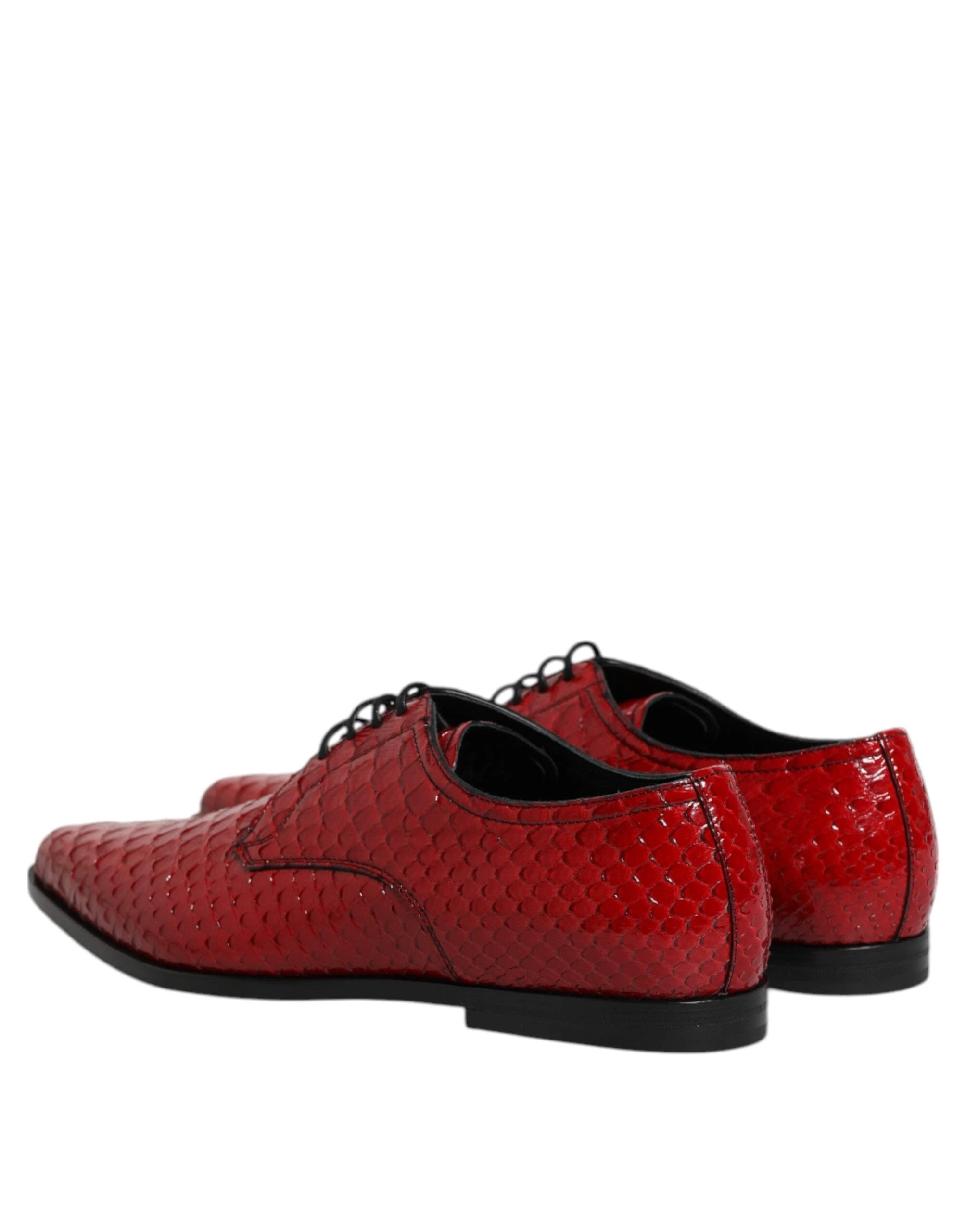 Dolce & Gabbana Red Exotic Leather Lace Up Dress Derby Shoes by Dolce & Gabbana