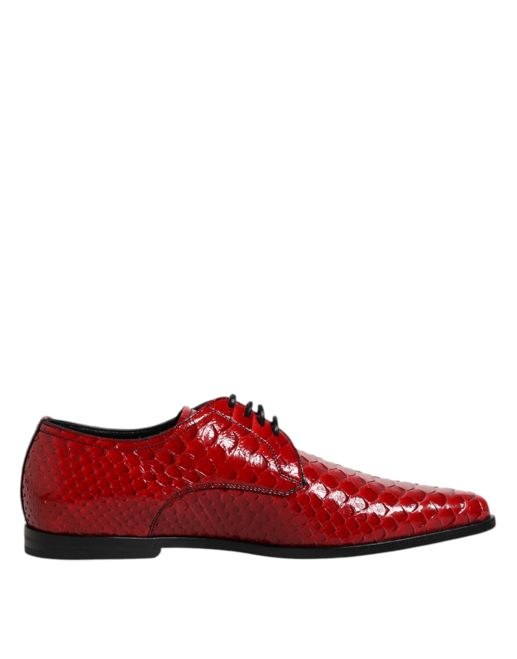 Dolce & Gabbana Red Exotic Leather Lace Up Dress Derby Shoes by Dolce & Gabbana