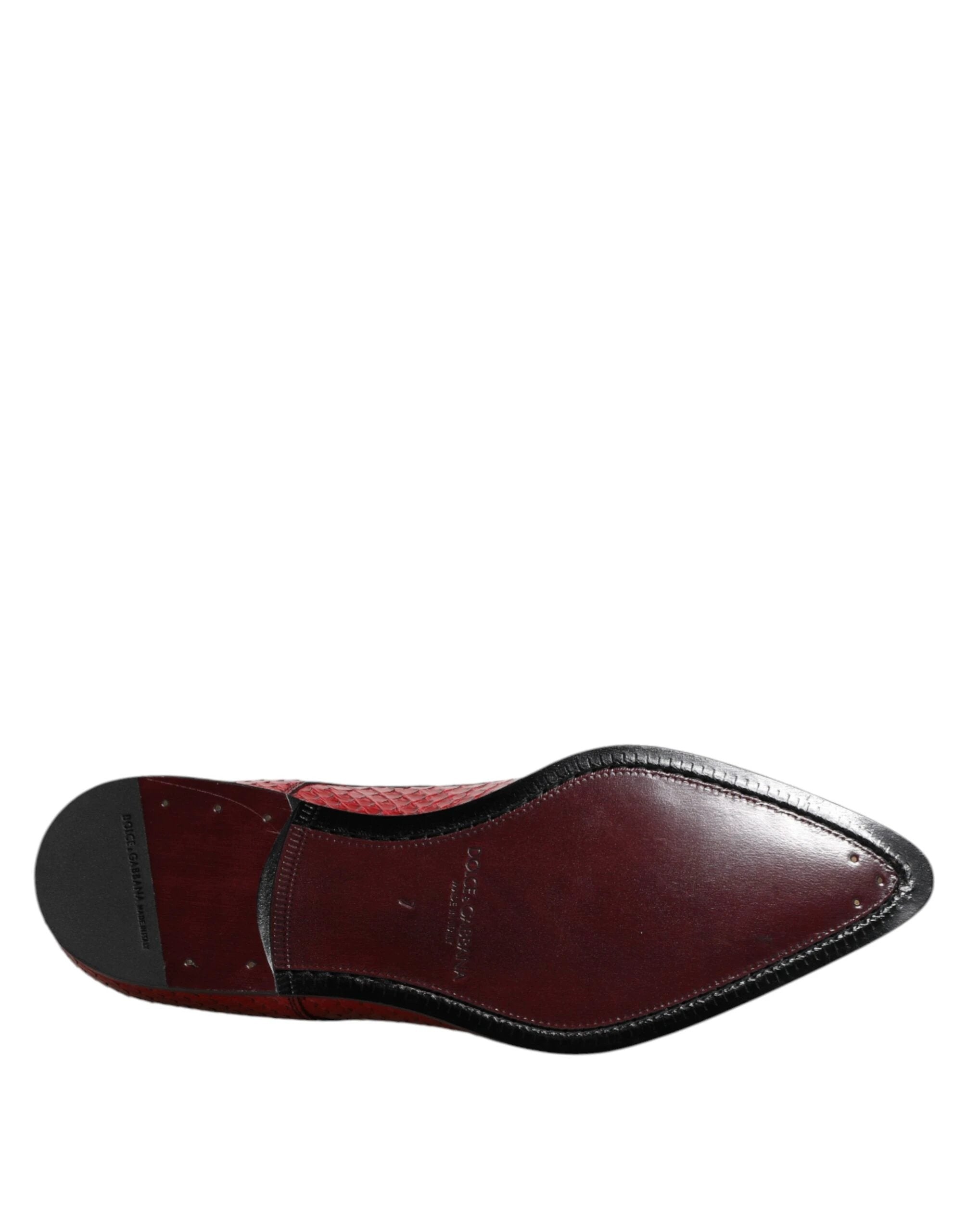 Dolce & Gabbana Red Exotic Leather Lace Up Dress Derby Shoes by Dolce & Gabbana