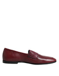 Dolce & Gabbana Burgundy Calfskin Leather Formal Slip On Shoes by Dolce & Gabbana