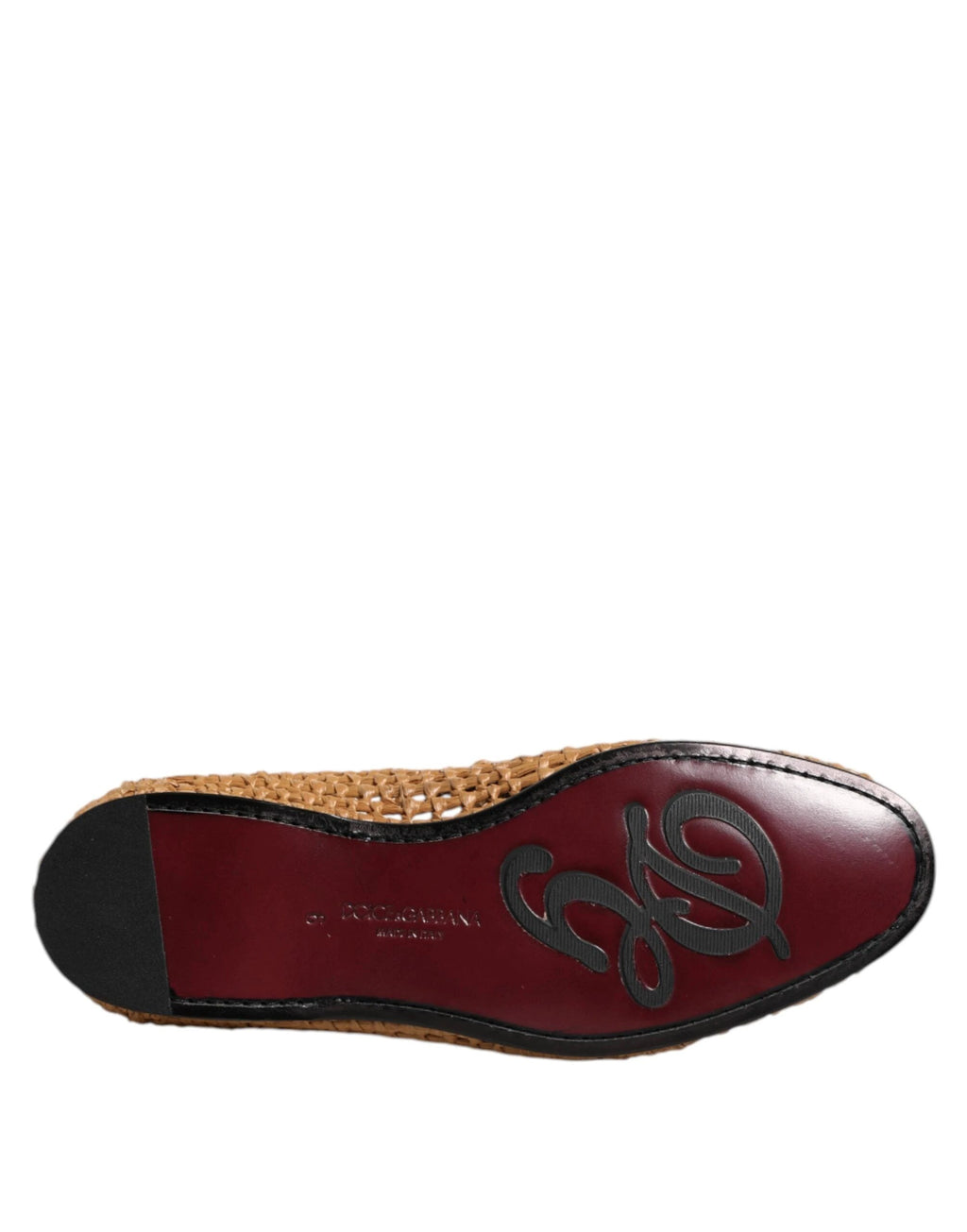Dolce & Gabbana Brown Woven Raffia Slip On Loafers Shoes by Dolce & Gabbana