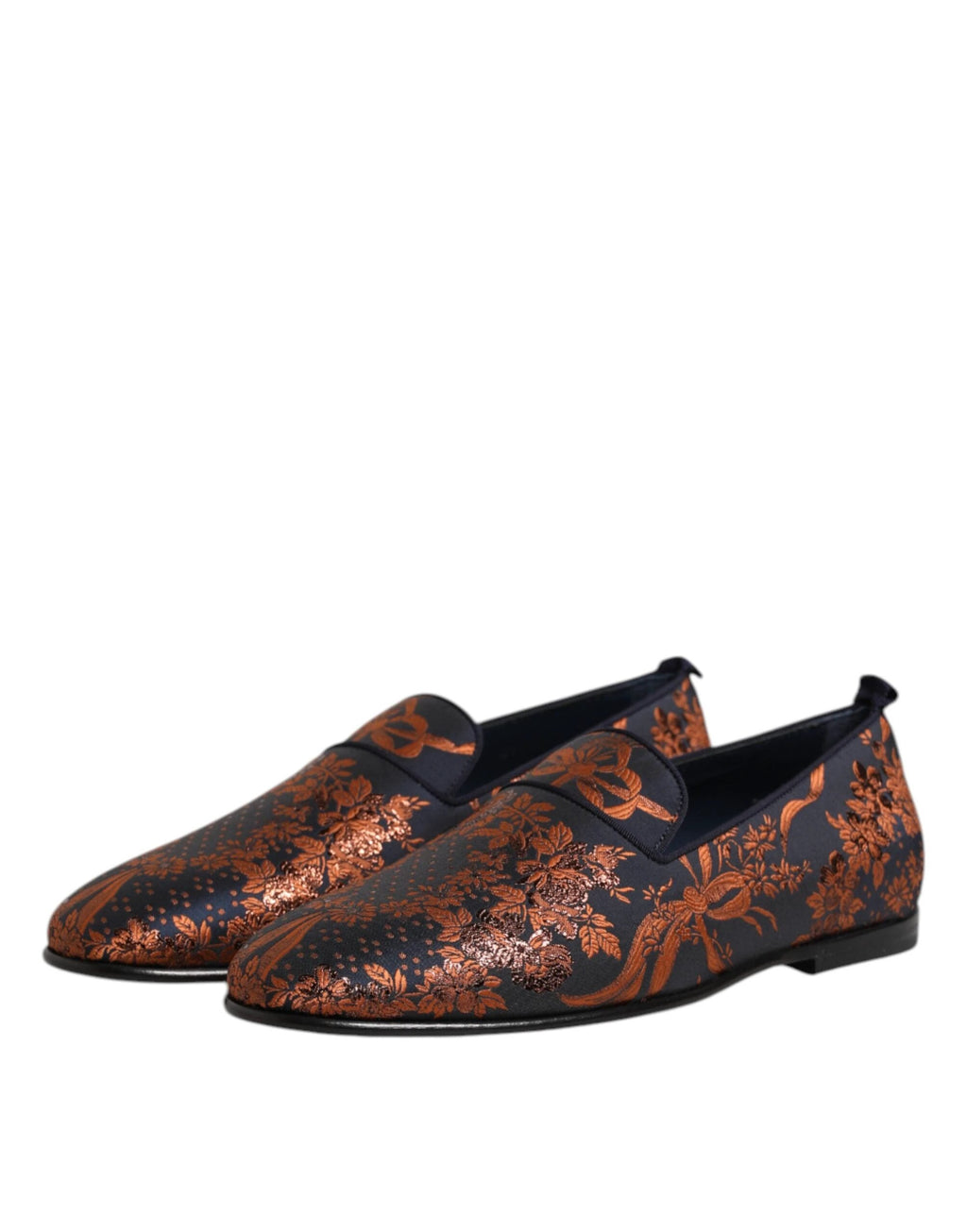 Dolce & Gabbana Black Jacquard Polyester Slip On Loafers Shoes by Dolce & Gabbana