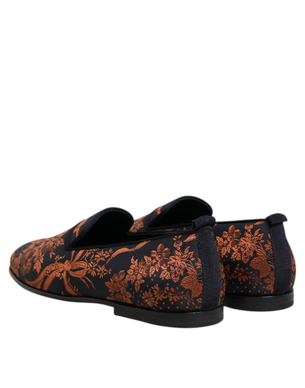 Dolce & Gabbana Black Jacquard Polyester Slip On Loafers Shoes by Dolce & Gabbana