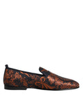 Dolce & Gabbana Black Jacquard Polyester Slip On Loafers Shoes by Dolce & Gabbana
