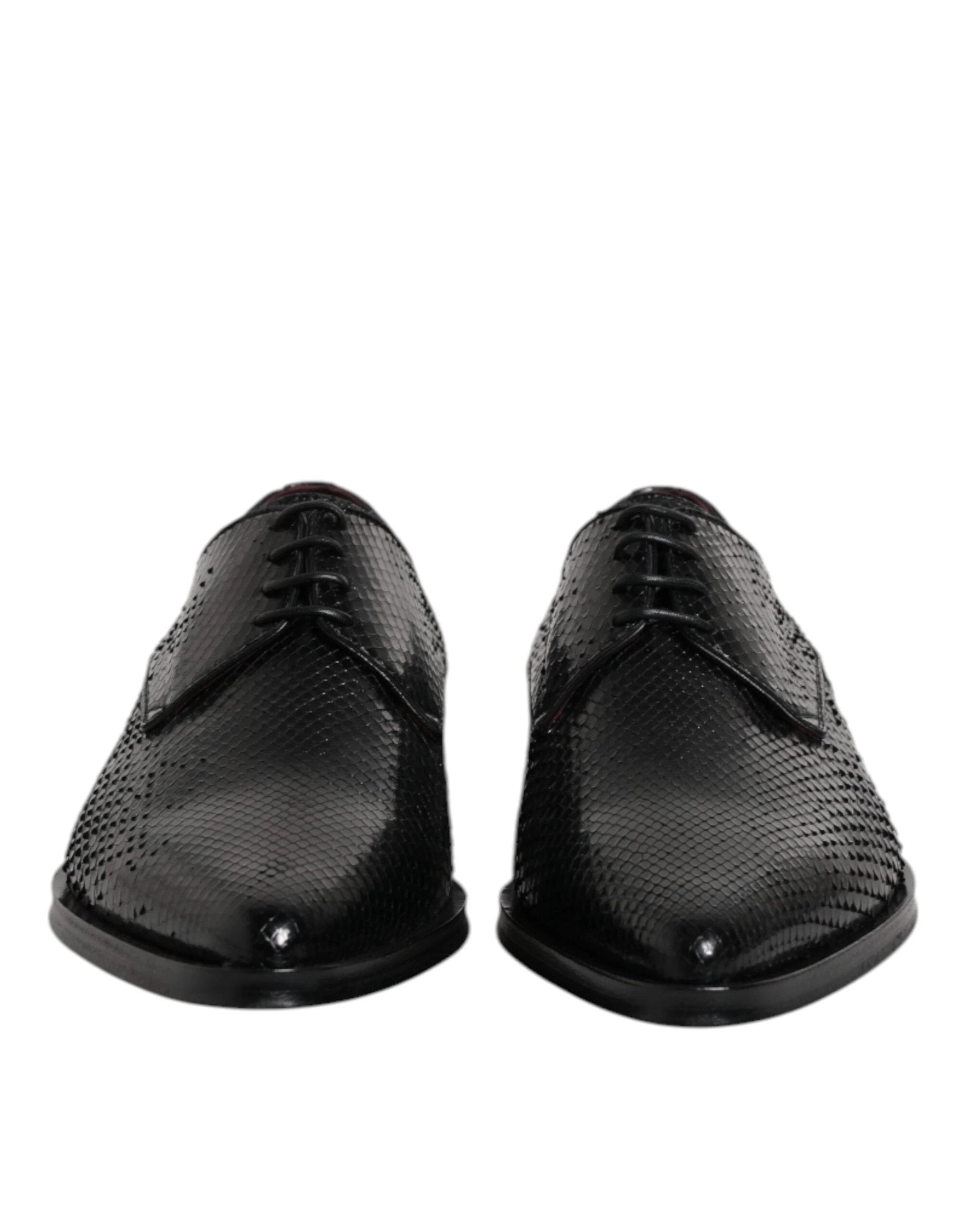 Dolce & Gabbana Black Leather Lace Up Dress Men Derby Shoes by Dolce & Gabbana