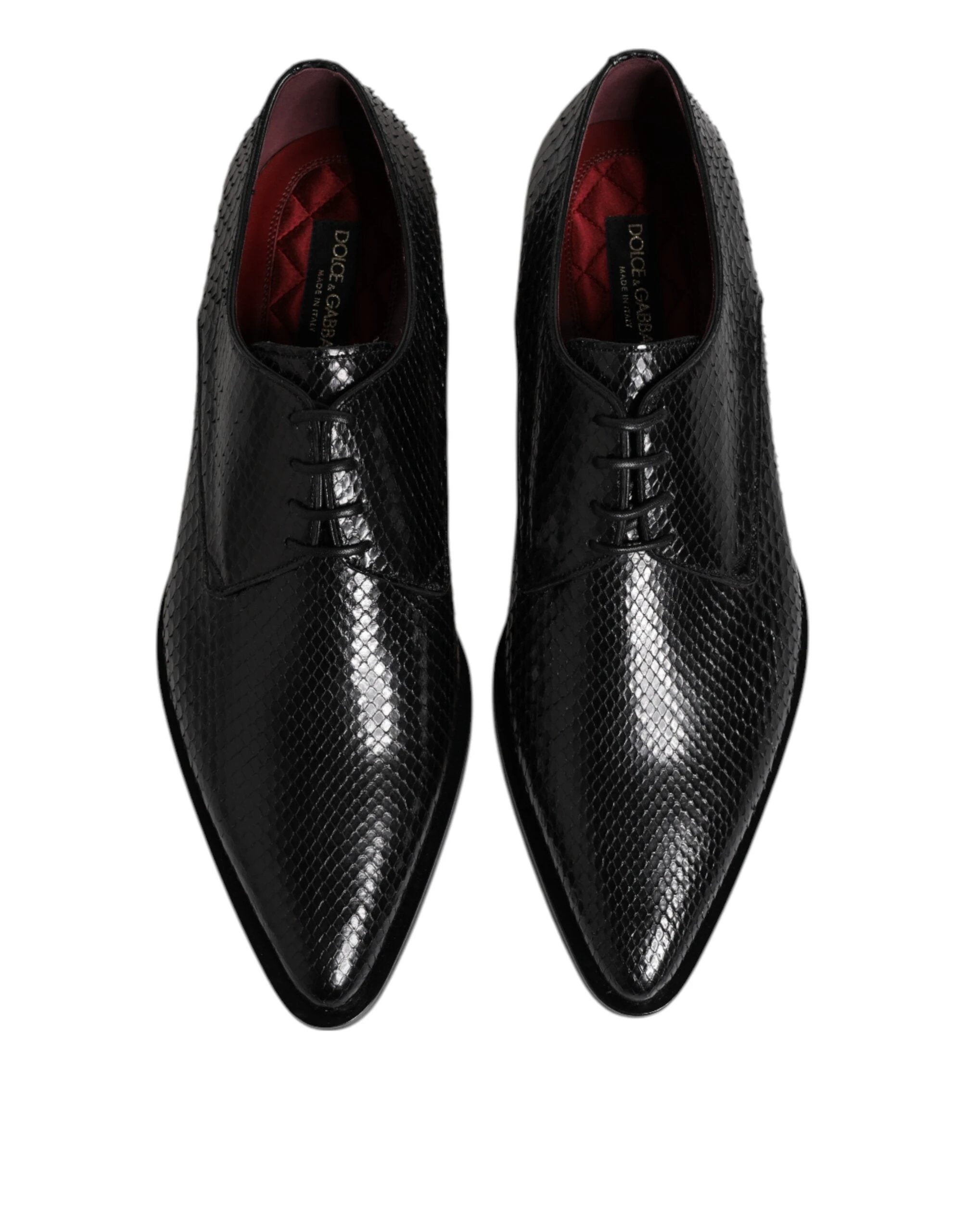 Dolce & Gabbana Black Leather Lace Up Dress Men Derby Shoes by Dolce & Gabbana