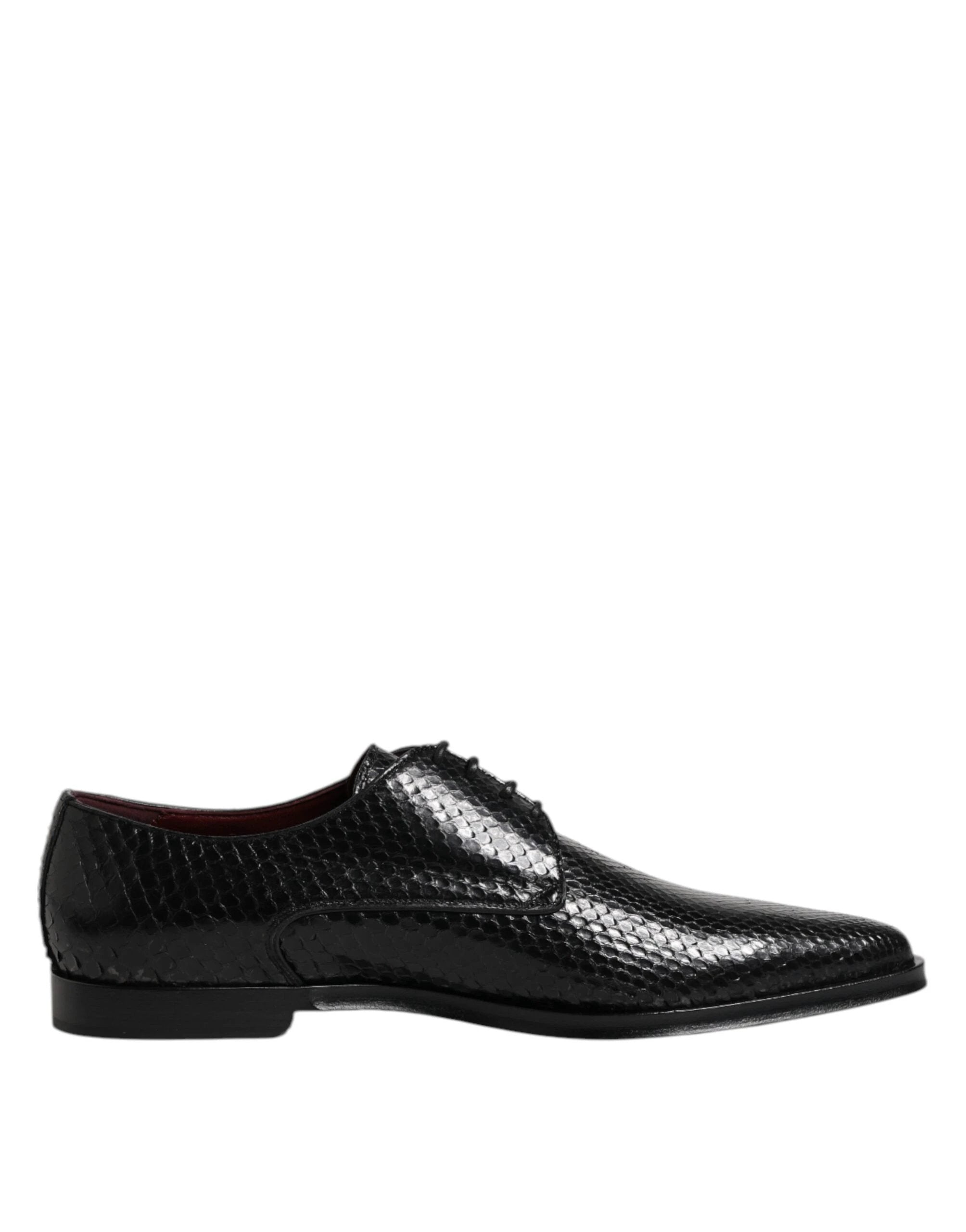 Dolce & Gabbana Black Leather Lace Up Dress Men Derby Shoes by Dolce & Gabbana