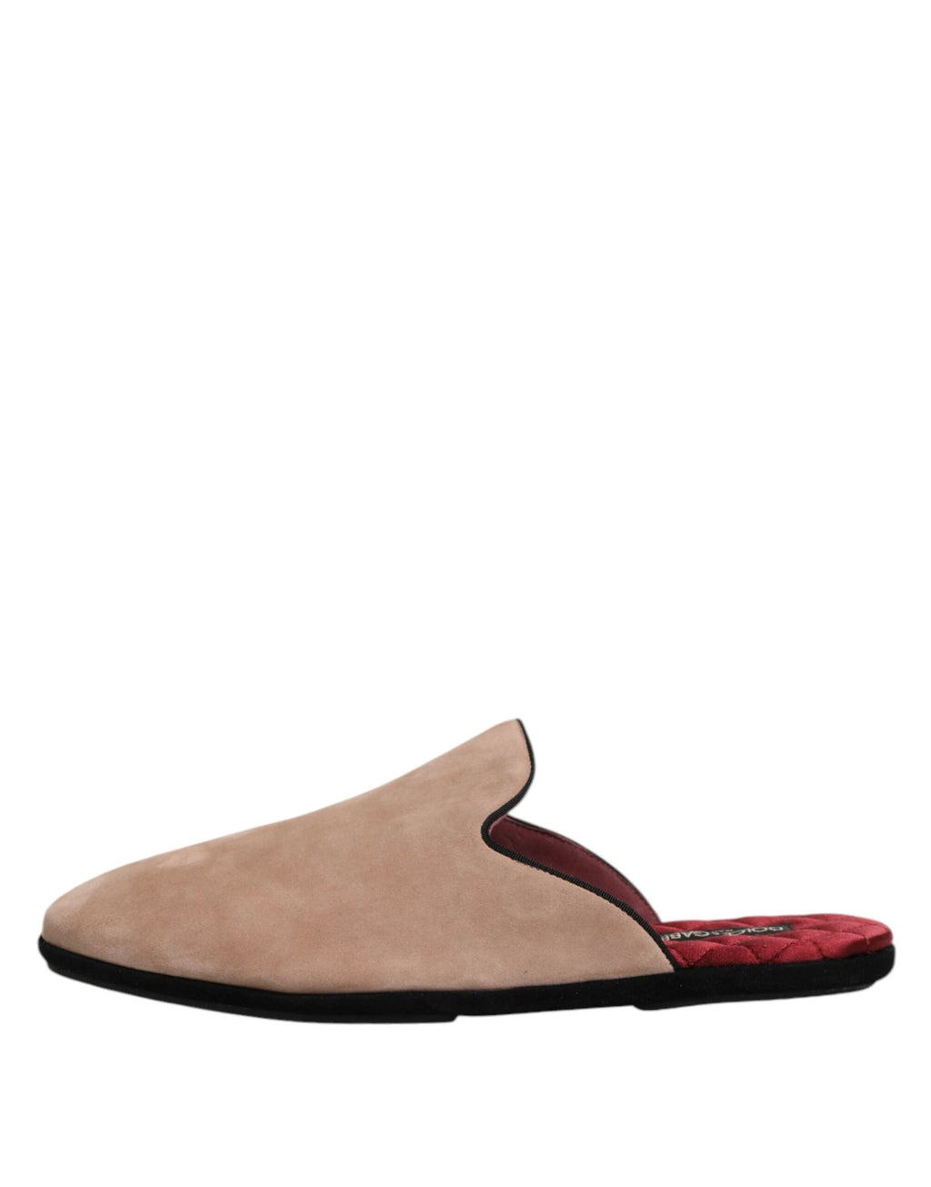 Dolce & Gabbana Beige Capra Suede Slides Flat Slipper Shoes by Dolce & Gabbana