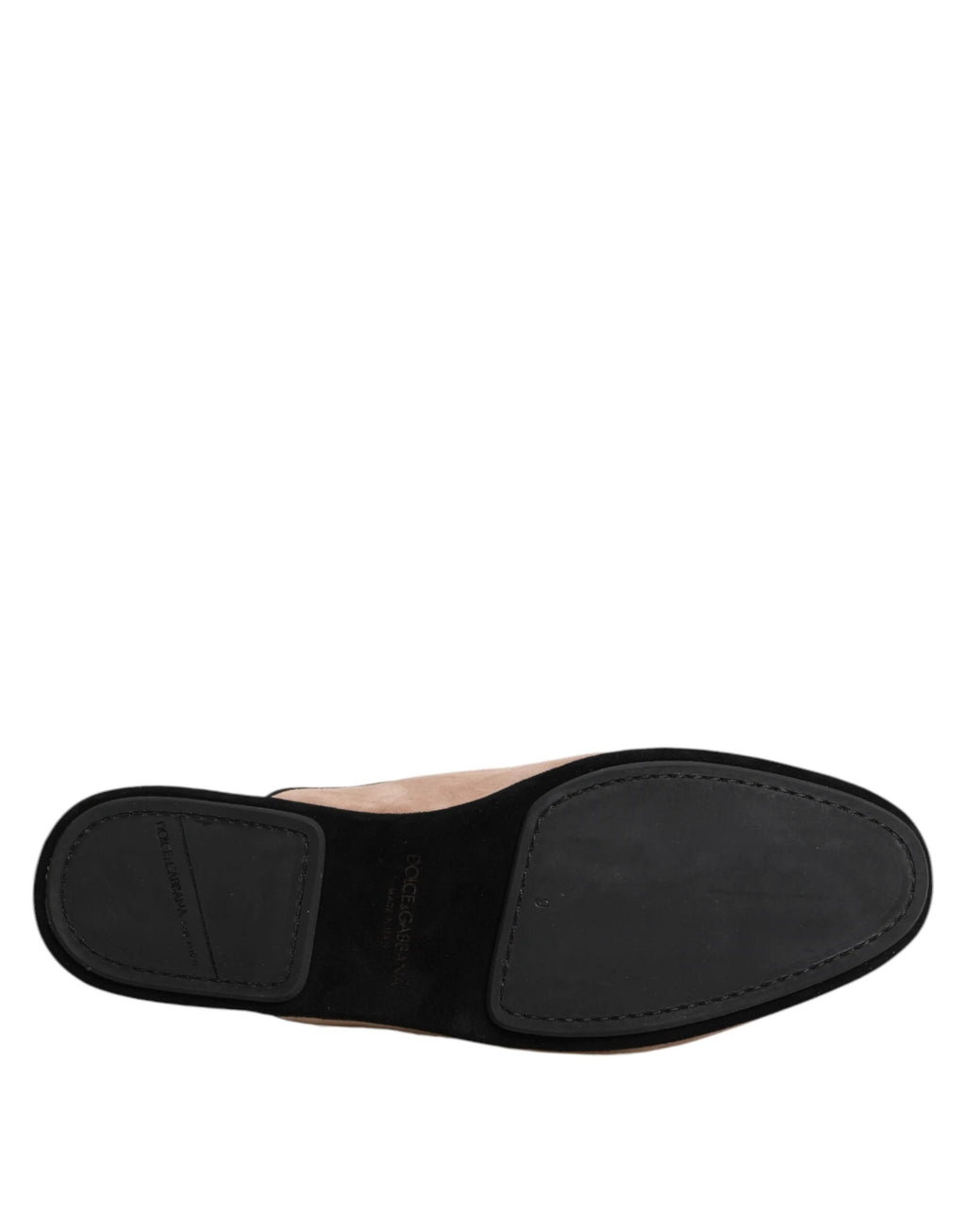 Dolce & Gabbana Beige Capra Suede Slides Flat Slipper Shoes by Dolce & Gabbana