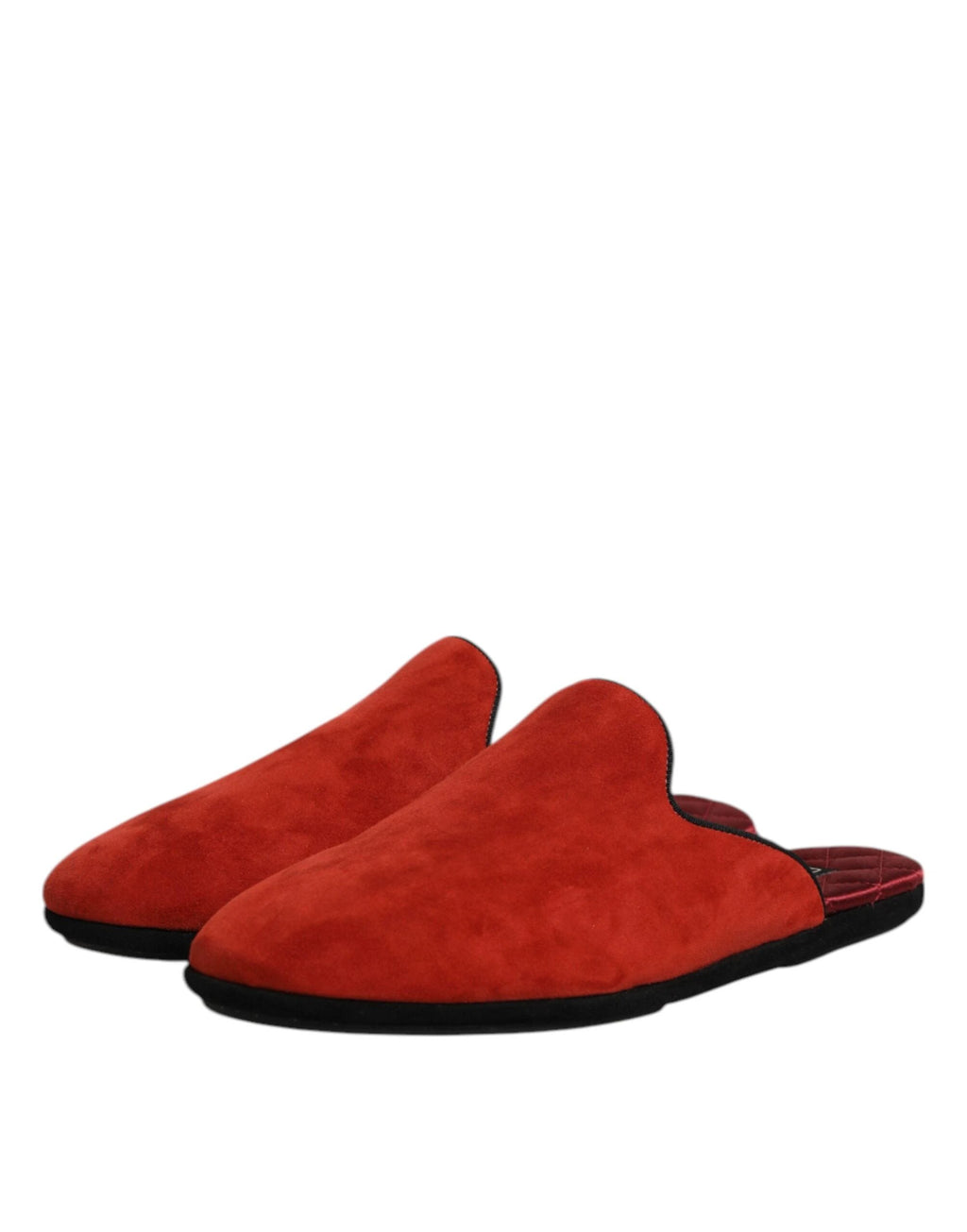 Dolce & Gabbana Orange Suede Slides Flat Slipper Shoes by Dolce & Gabbana