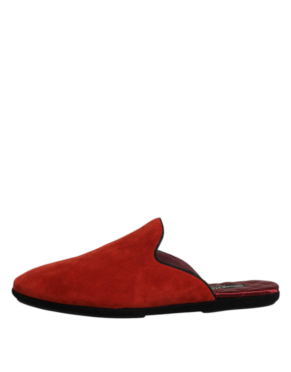 Dolce & Gabbana Orange Suede Slides Flat Slipper Shoes by Dolce & Gabbana