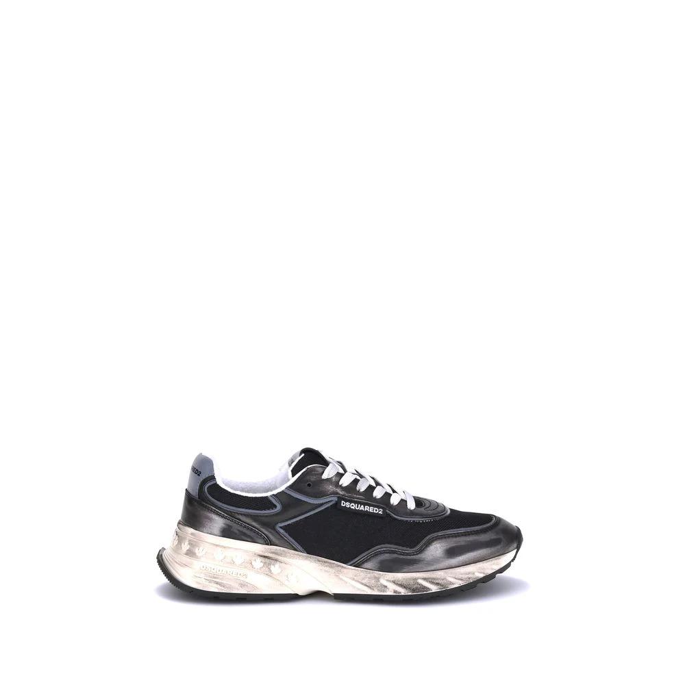 Dsquared² Black Calf Leather Bos Taurus Athletic Sneakers by Dsquared²