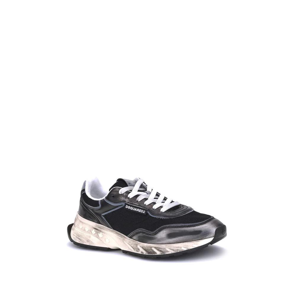 Dsquared² Black Calf Leather Bos Taurus Athletic Sneakers by Dsquared²