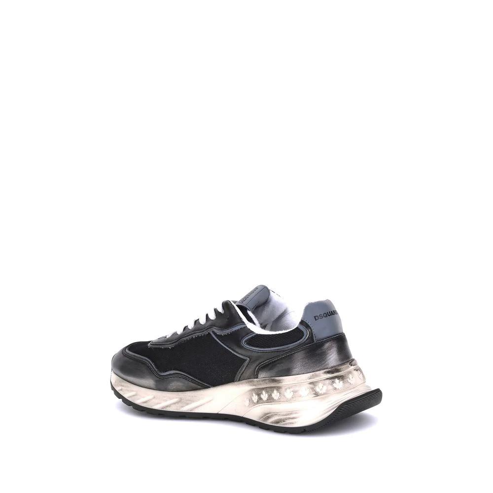 Dsquared² Black Calf Leather Bos Taurus Athletic Sneakers by Dsquared²