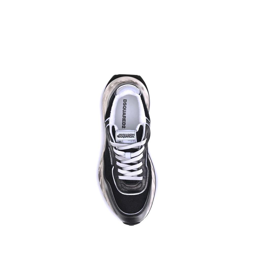 Dsquared² Black Calf Leather Bos Taurus Athletic Sneakers by Dsquared²