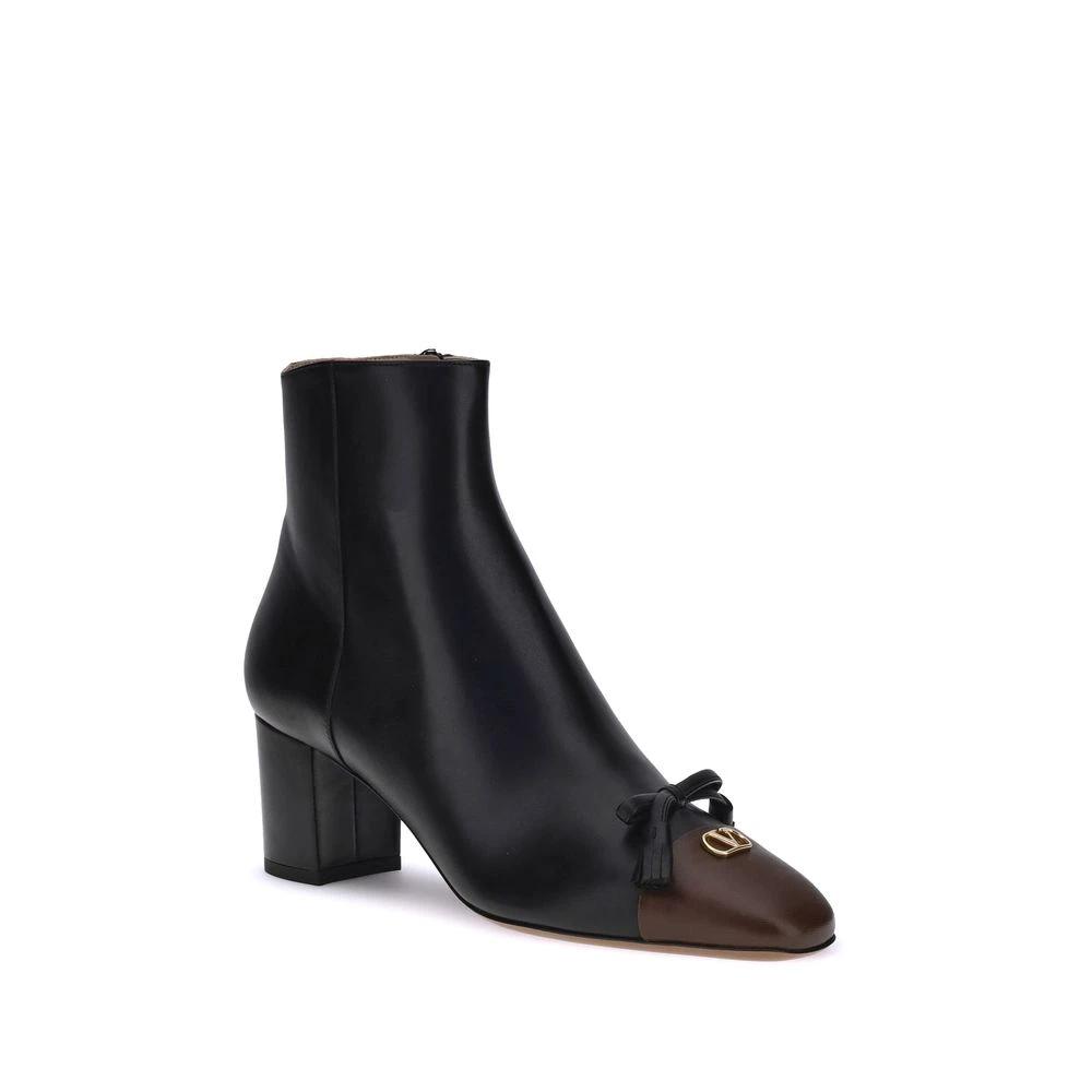 Valentino Garavani Black Goatskin Ankle Boots by Valentino Garavani
