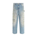 Men’s Blue Wide-Leg Jeans – Golden Goose Marley Destroyed Denim Oversize Fit
