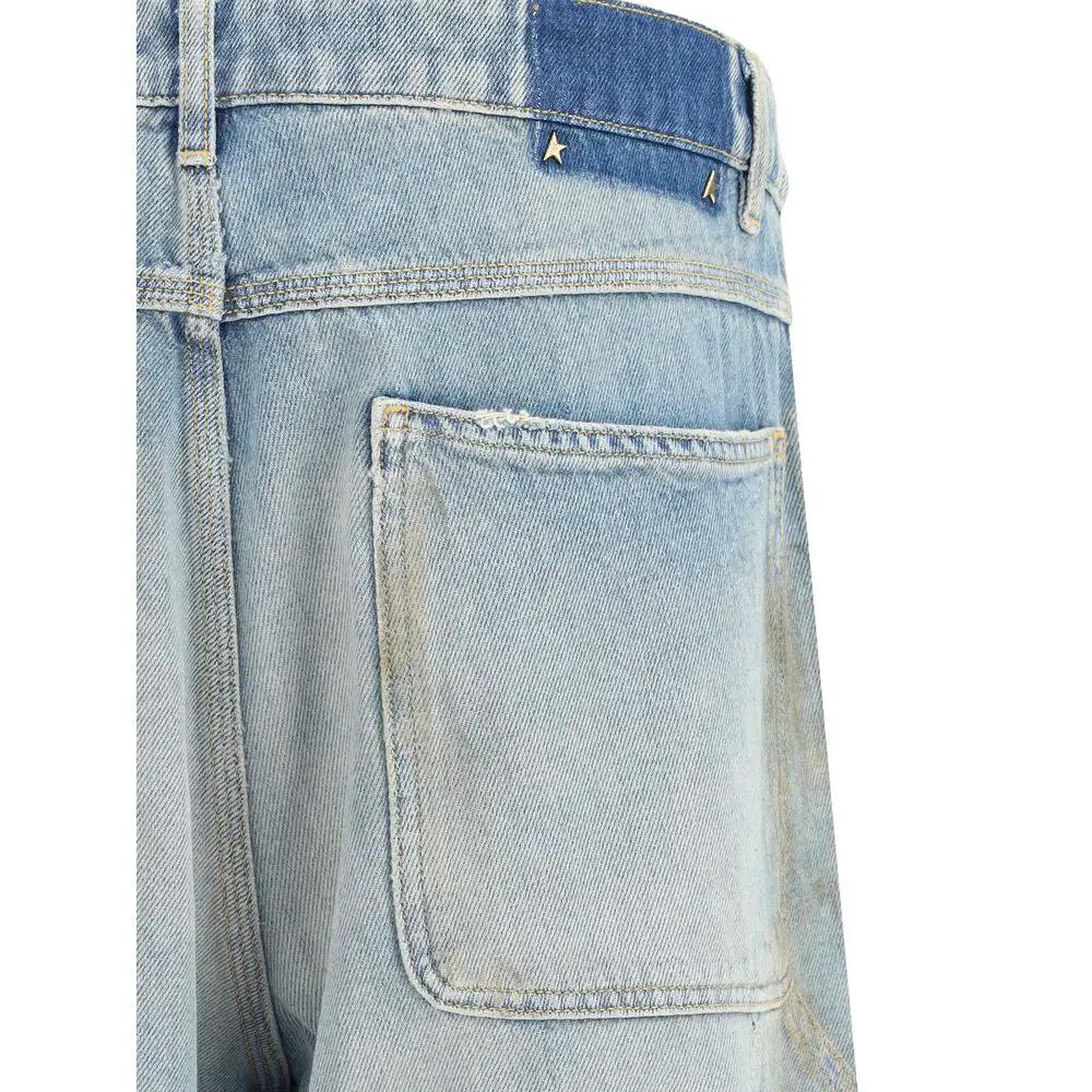 Men’s Blue Wide-Leg Jeans – Golden Goose Marley Destroyed Denim Oversize Fit