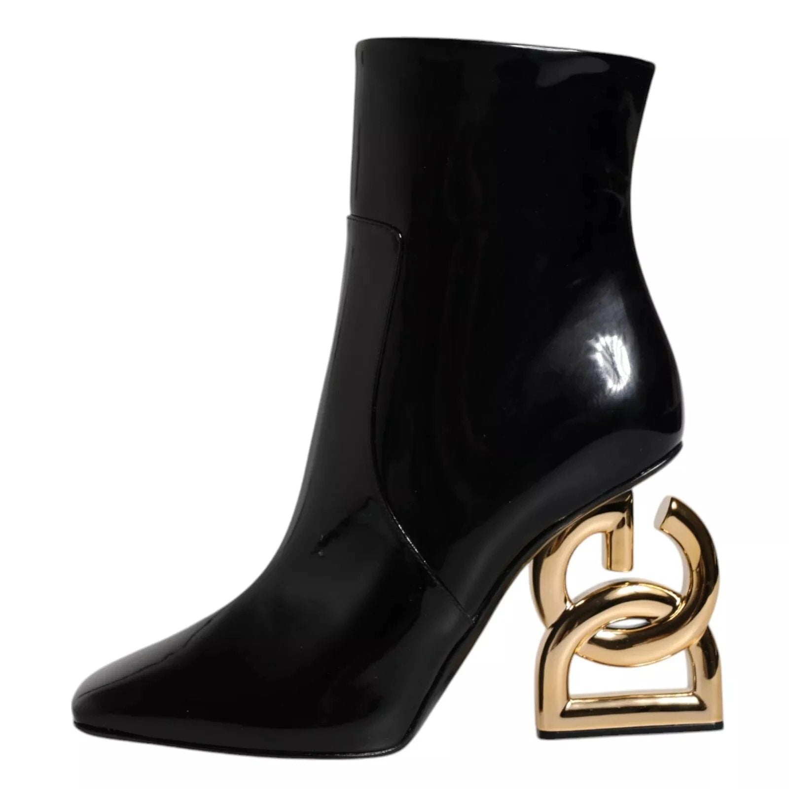 Dolce & Gabbana Black Jackie Leather Mid Calf Boots Shoes by Dolce & Gabbana