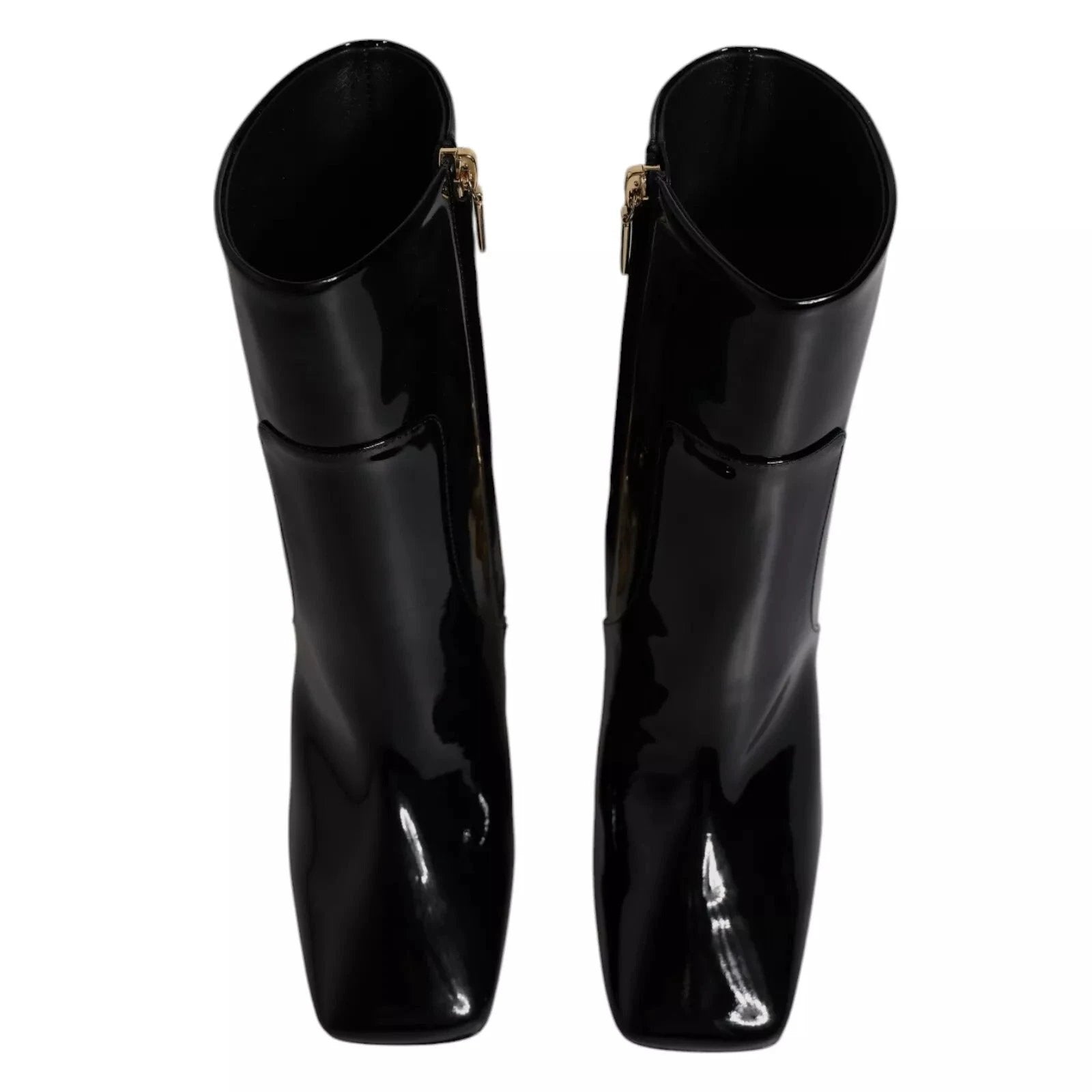 Dolce & Gabbana Black Jackie Leather Mid Calf Boots Shoes by Dolce & Gabbana