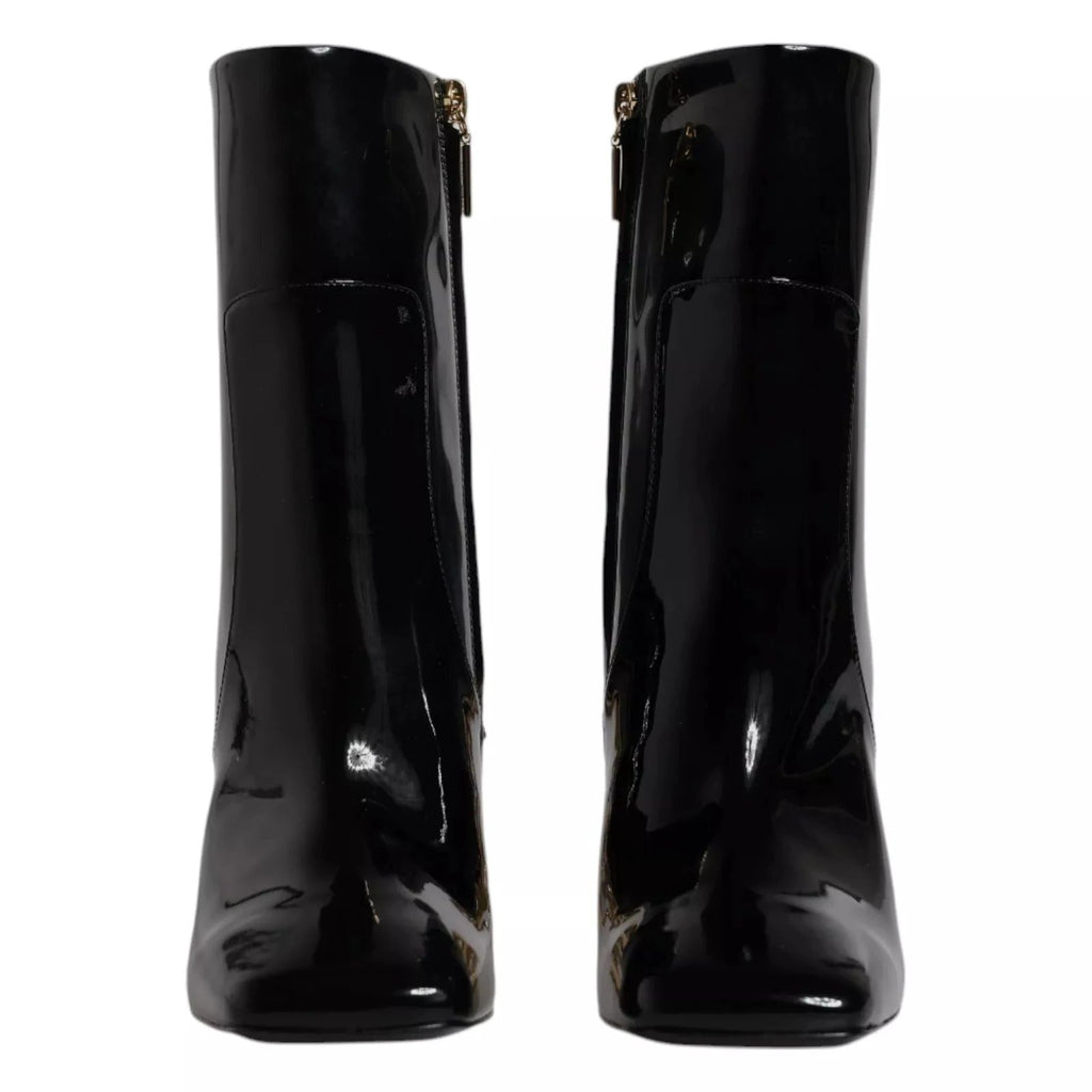 Dolce & Gabbana Black Jackie Leather Mid Calf Boots Shoes by Dolce & Gabbana