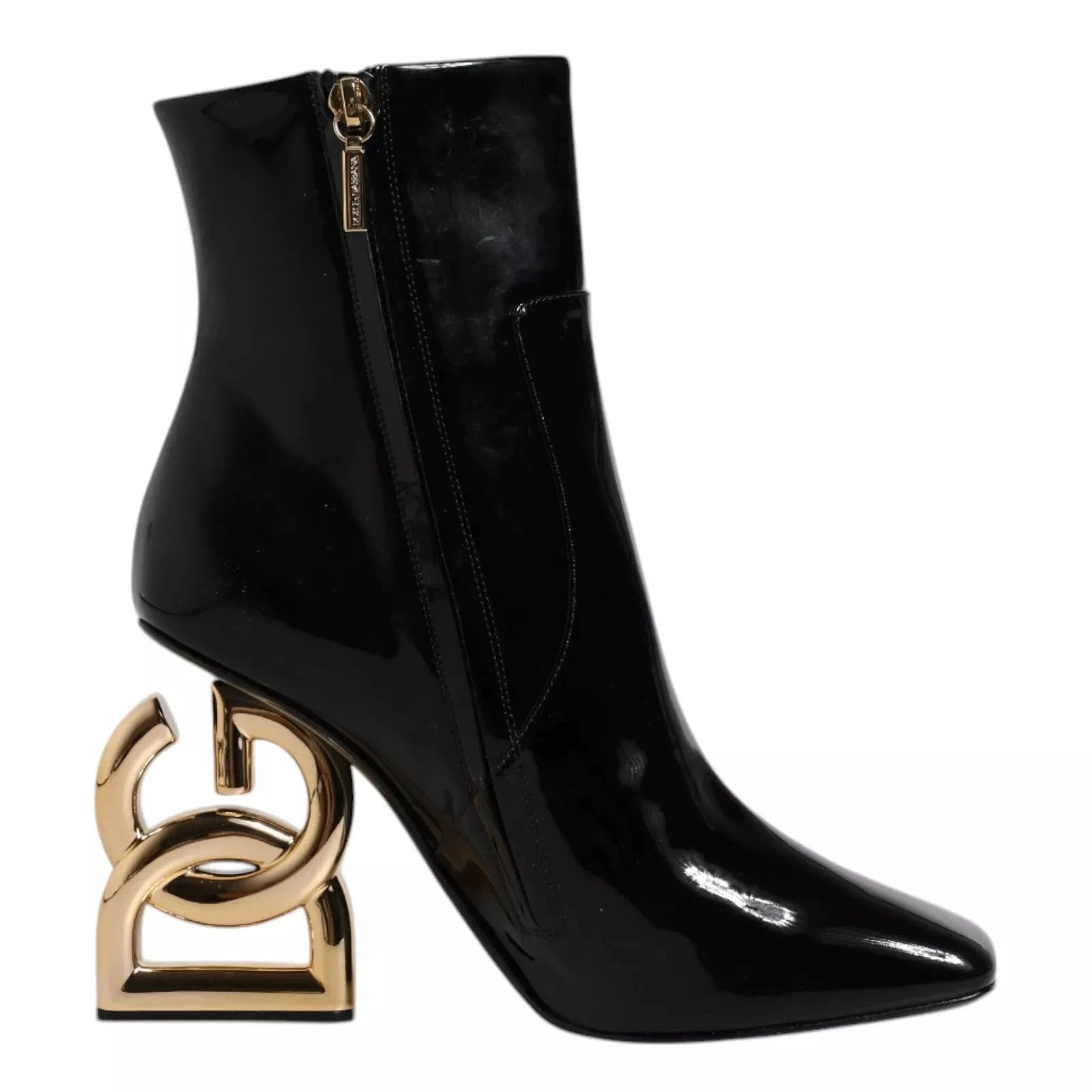 Dolce & Gabbana Black Jackie Leather Mid Calf Boots Shoes by Dolce & Gabbana