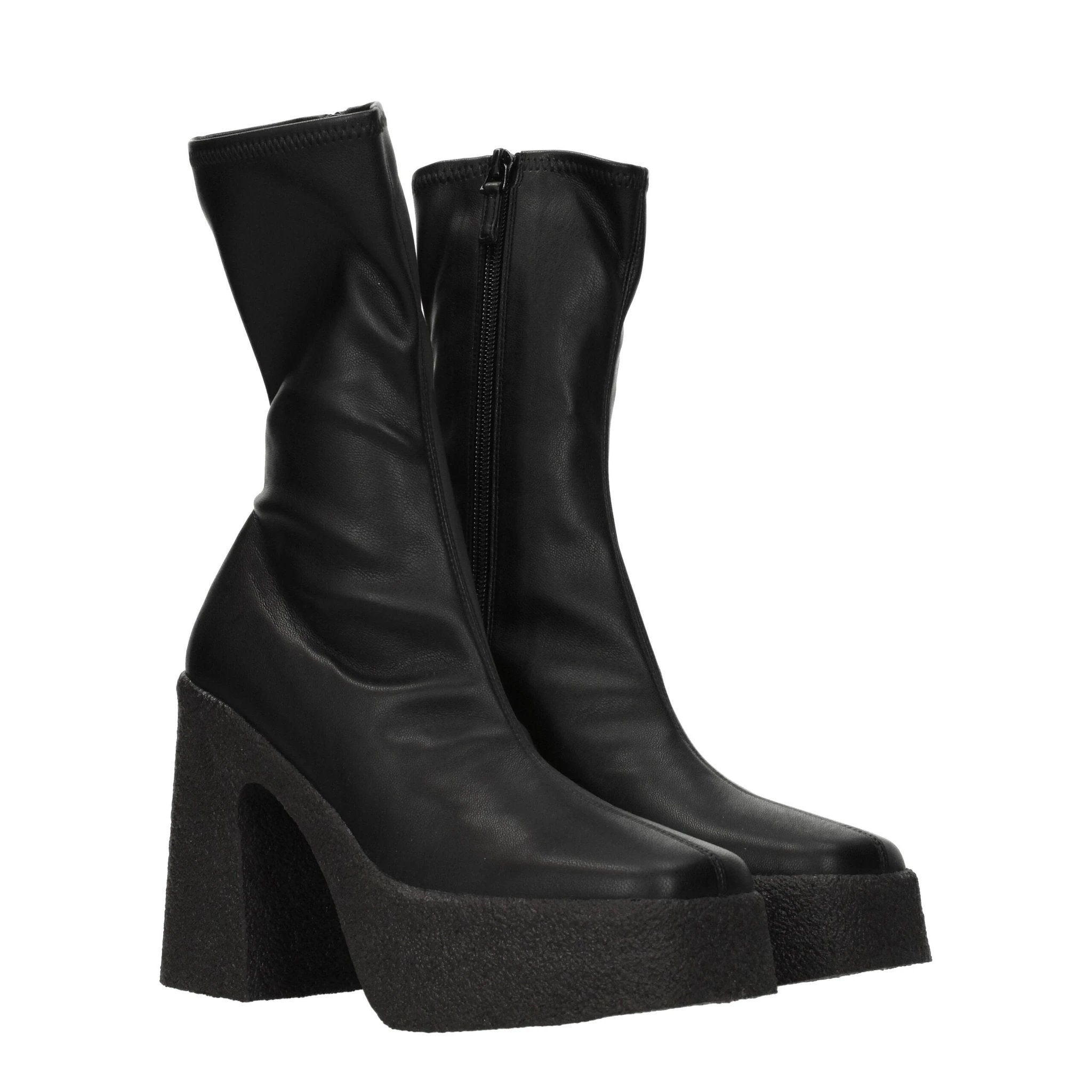 Stella McCartney Black Leather Ankle Boots by Stella McCartney
